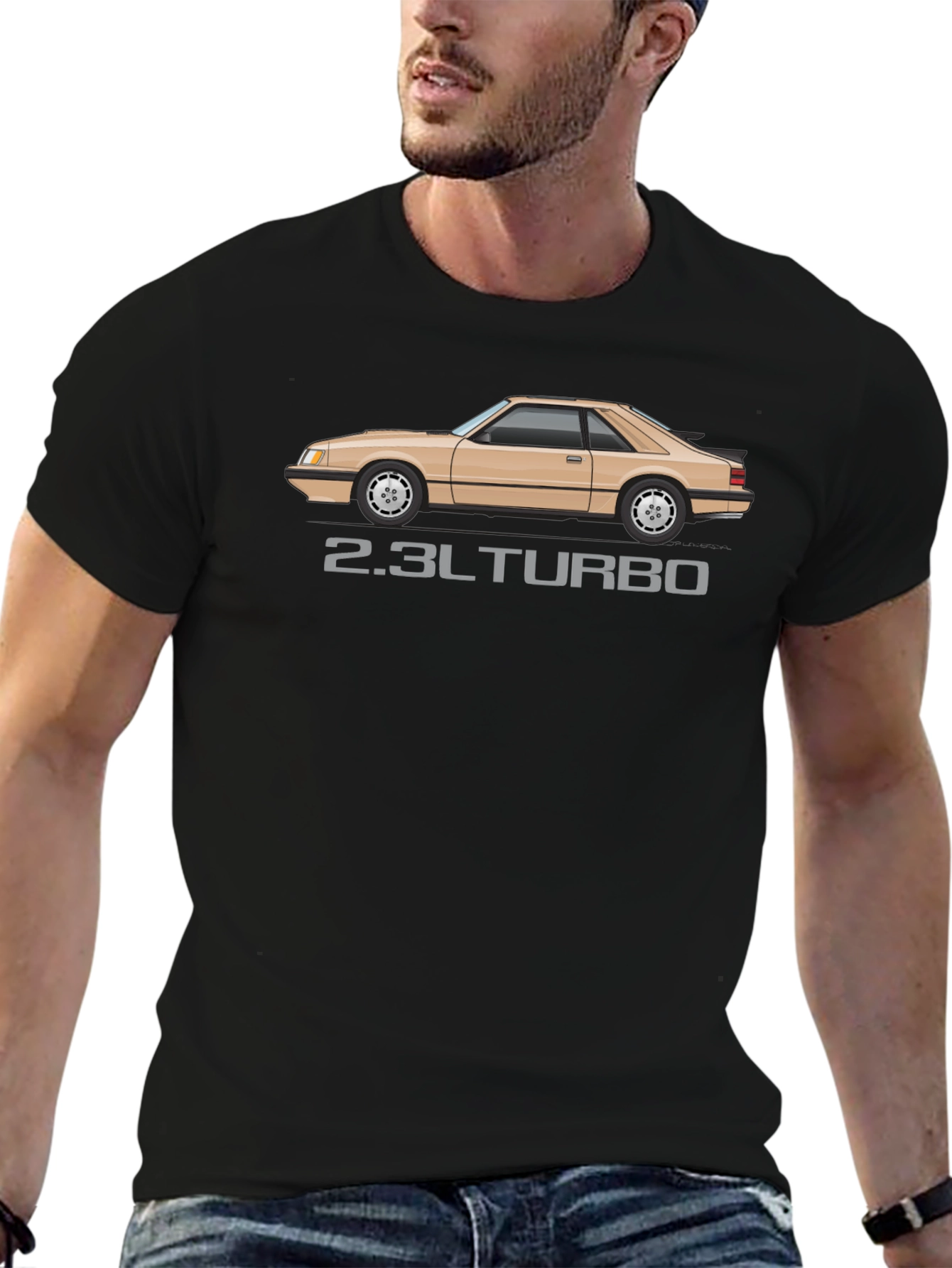 2.3L Turbo Mustang T-Shirt - Black Automotive Enthusiast