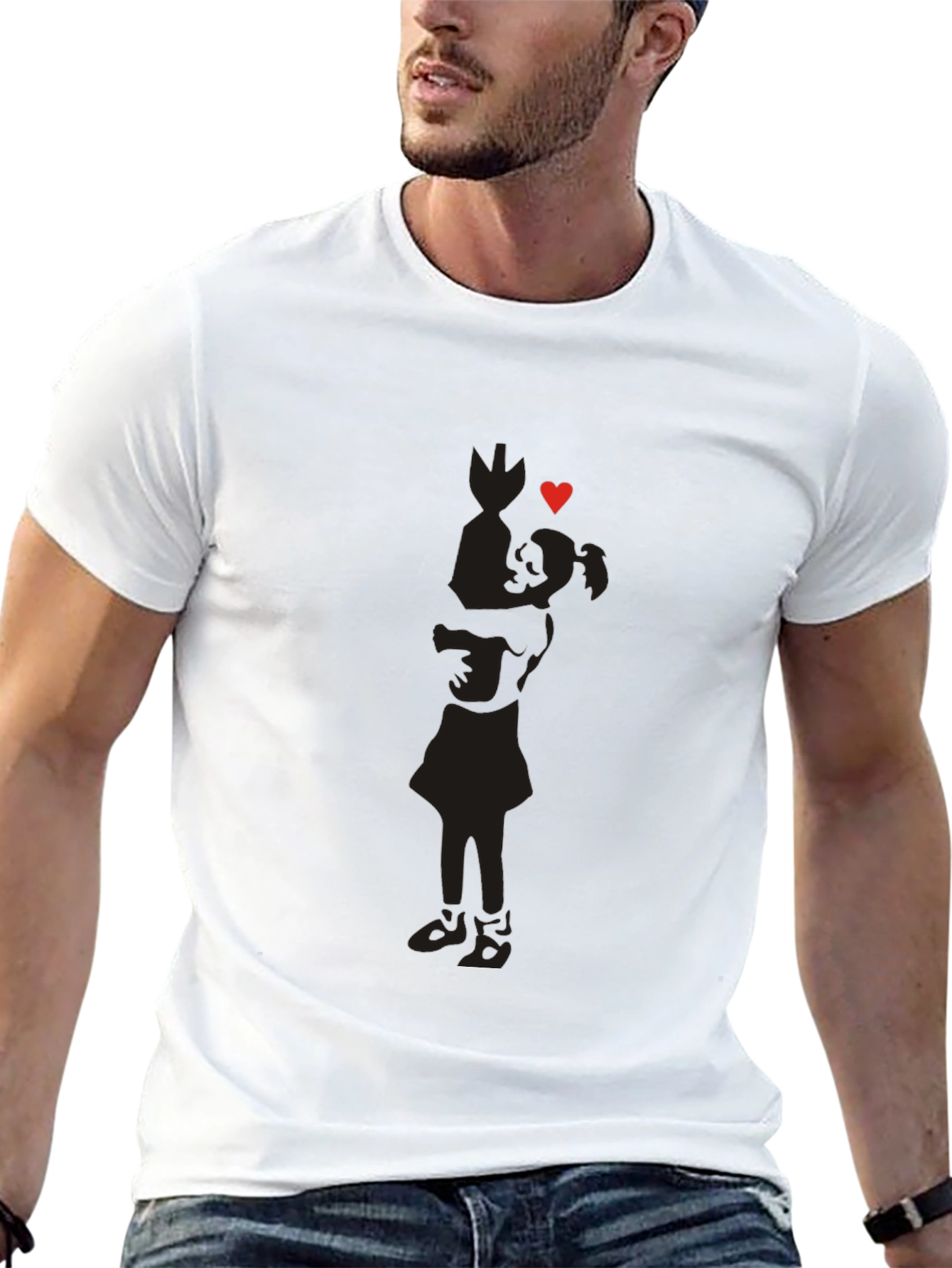 Silhouette Love Tee - Soft Cotton Blend Casual Wear