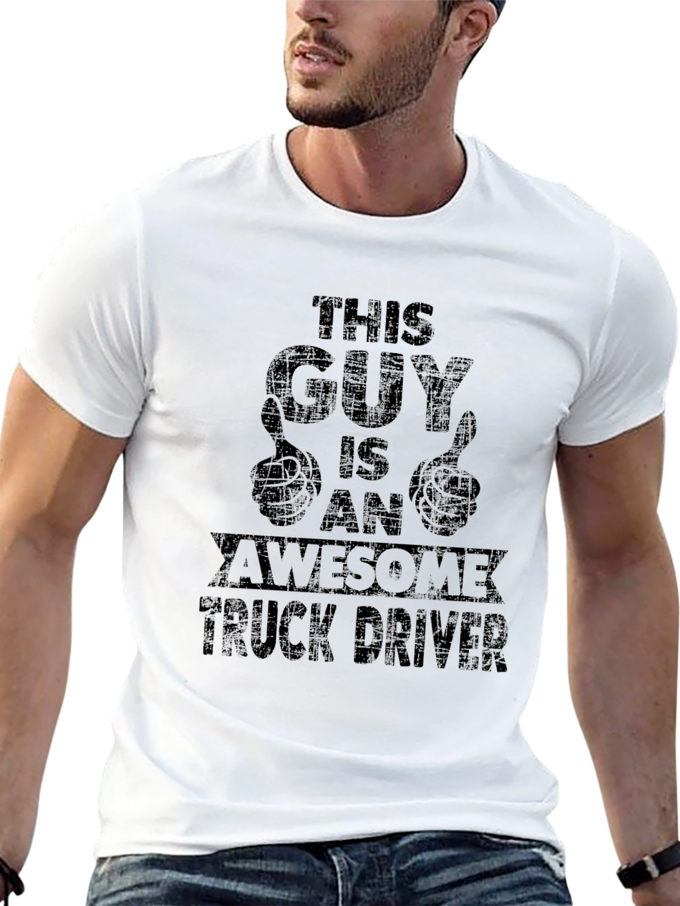 Awesome Truck Driver Graphic Tee - Black