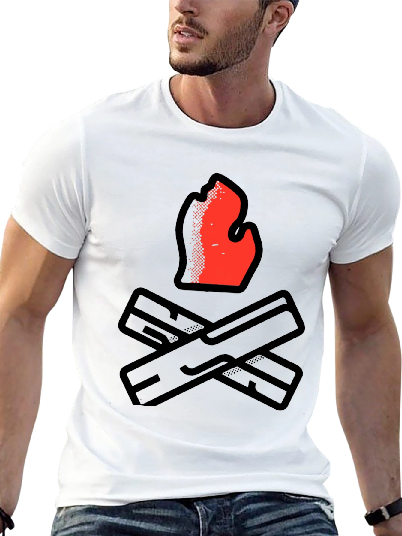 Campfire Graphic Tee - Black Casual Shirt