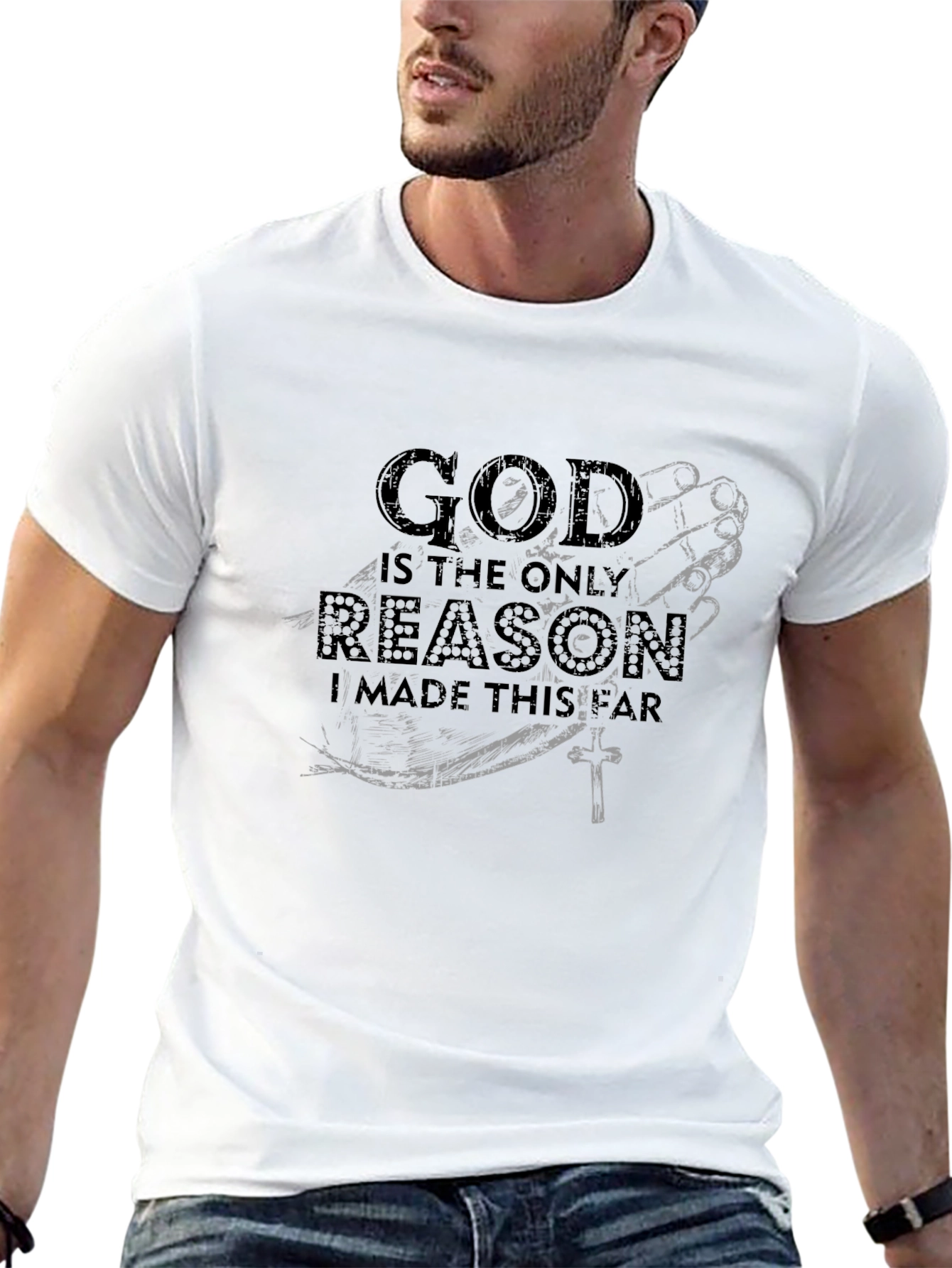 God is the Reason Graphic Black T-Shirt
