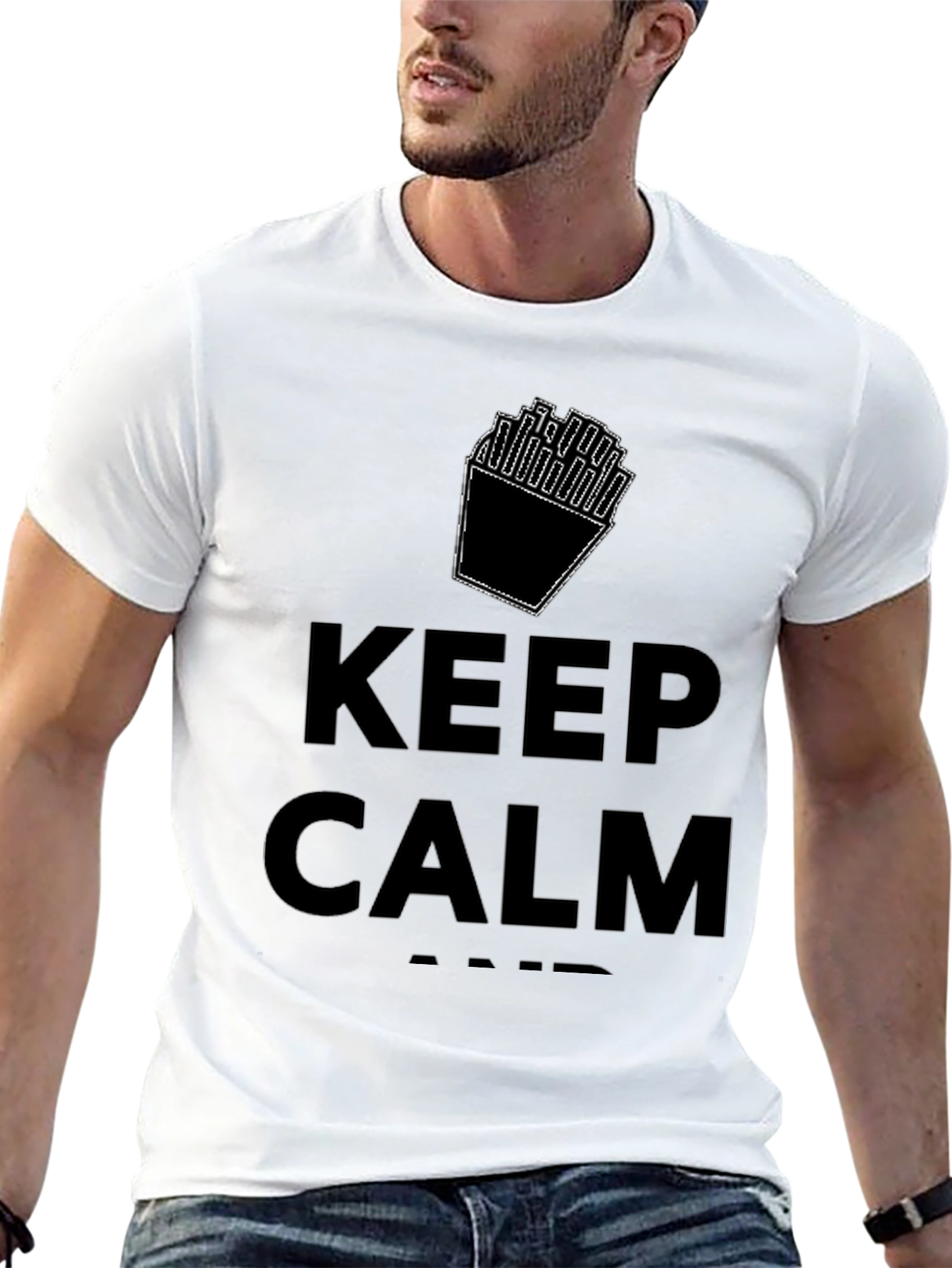 Keep Calm And Eat Fries T-Shirt - Black