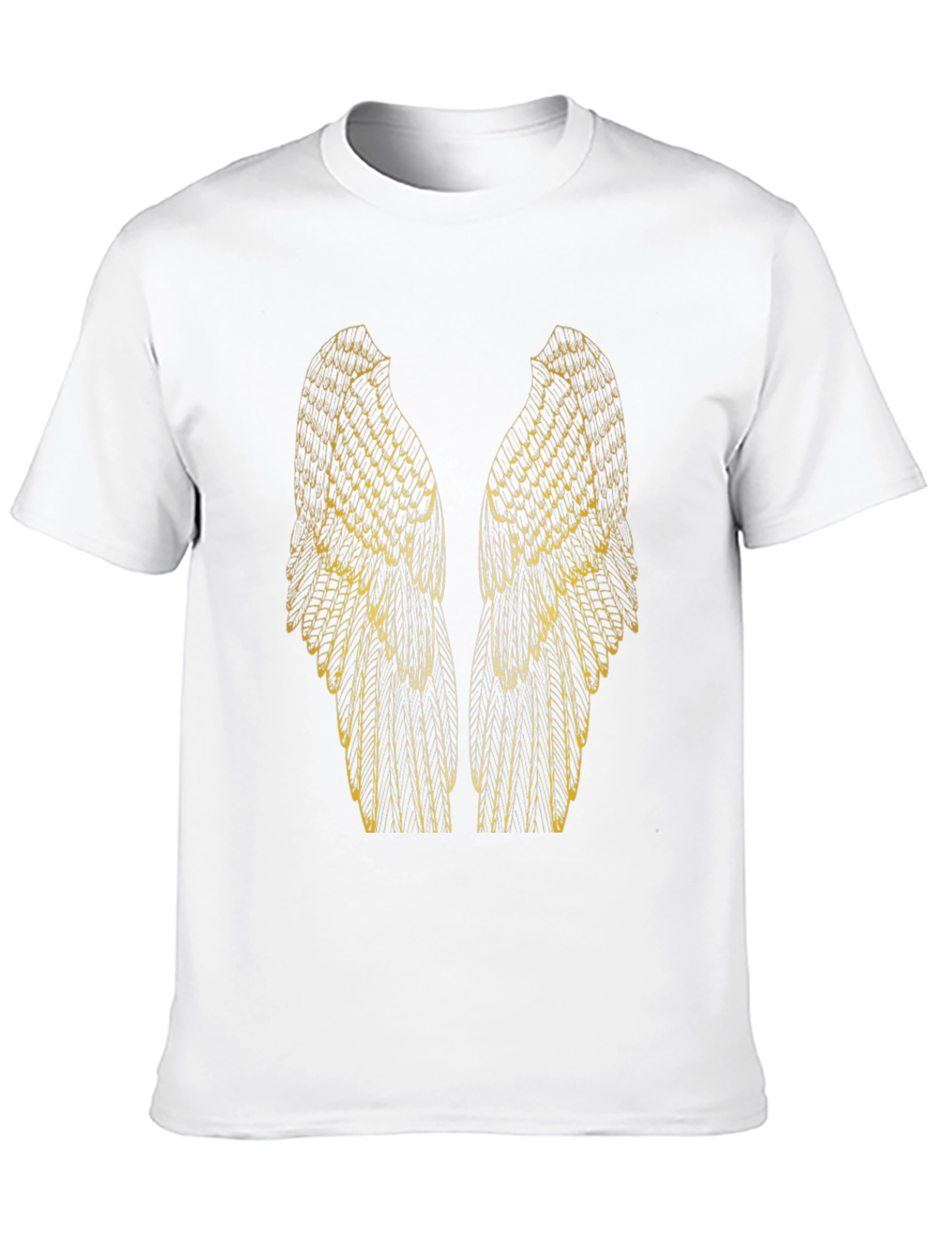 Gold Angel Wing Graphic Tee - Mens Black T-Shirt