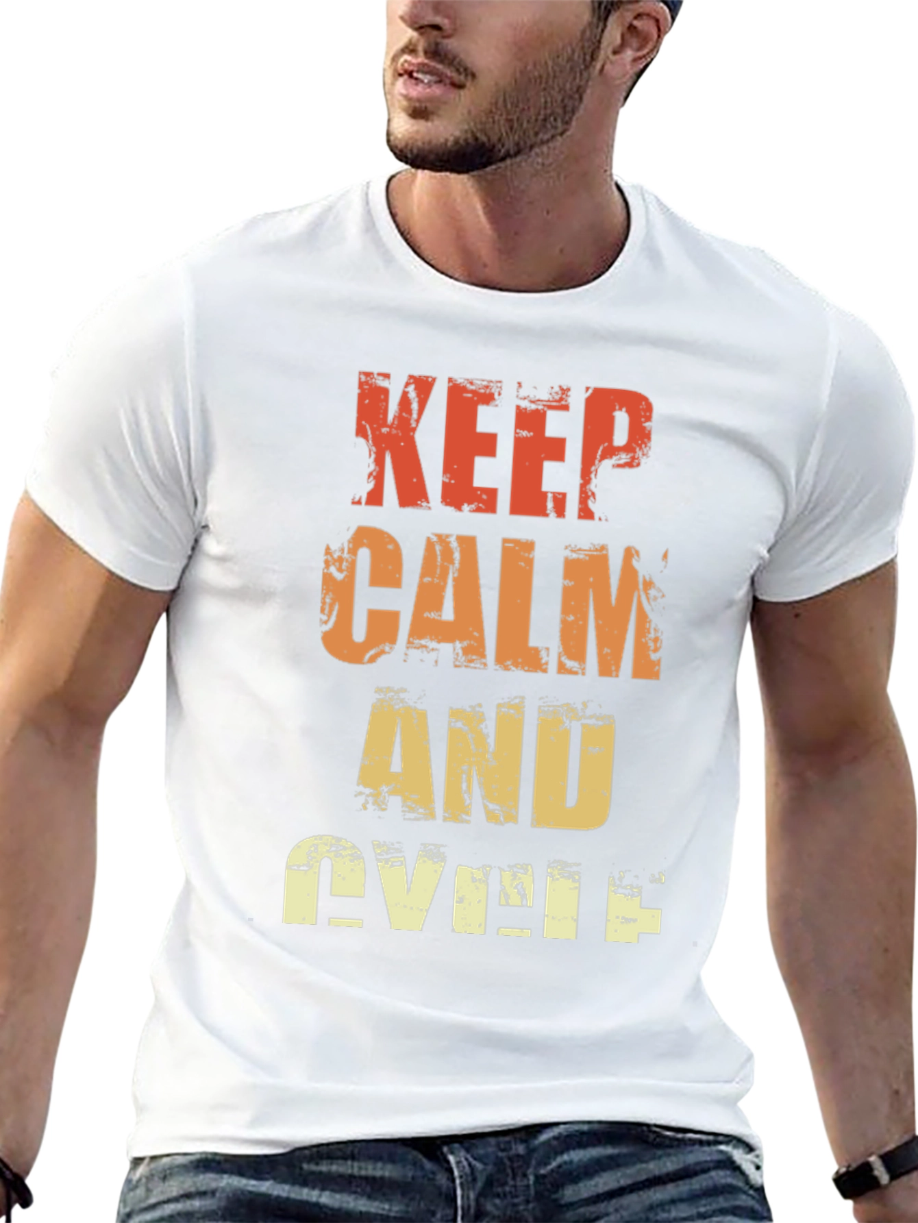 Keep Calm and Cycle T-Shirt - Retro Style