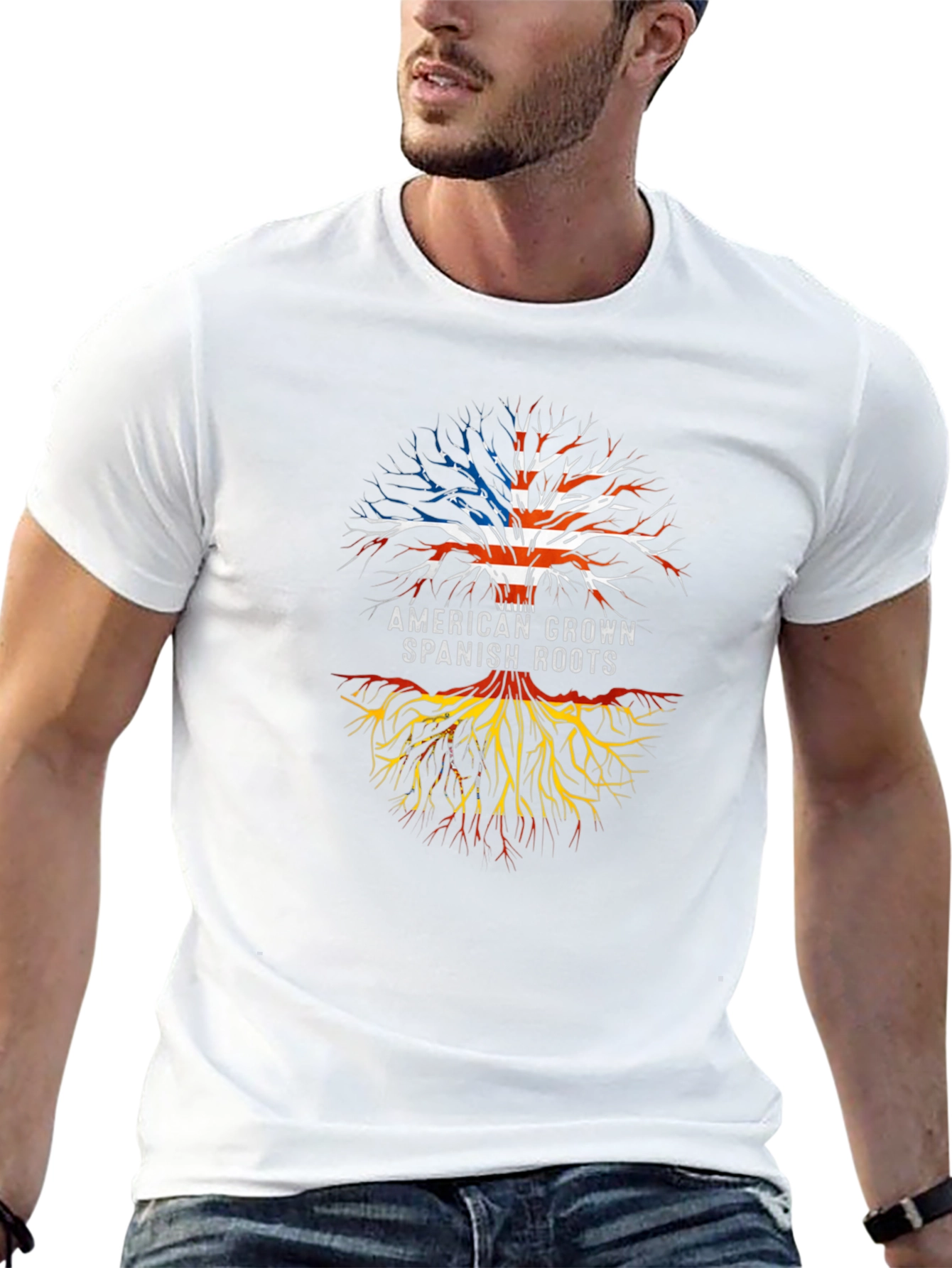 American Grown Spanish Roots Tree T-Shirt