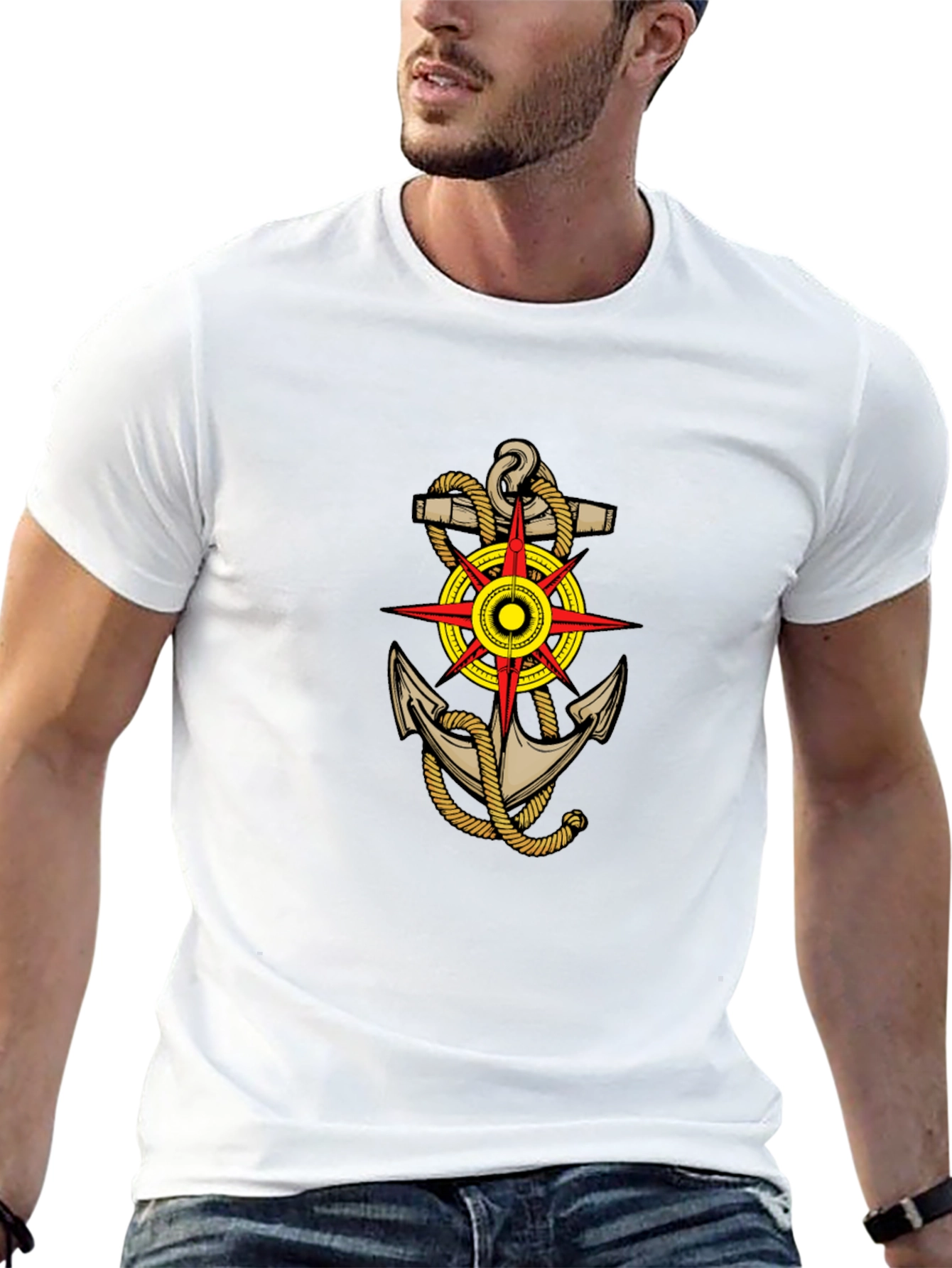Nautical Anchor Compass Graphic Tee