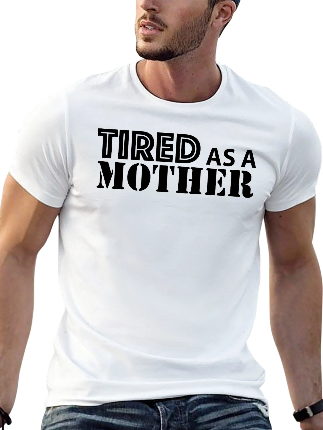 Tired As A Mother Black Graphic Tee Shirt