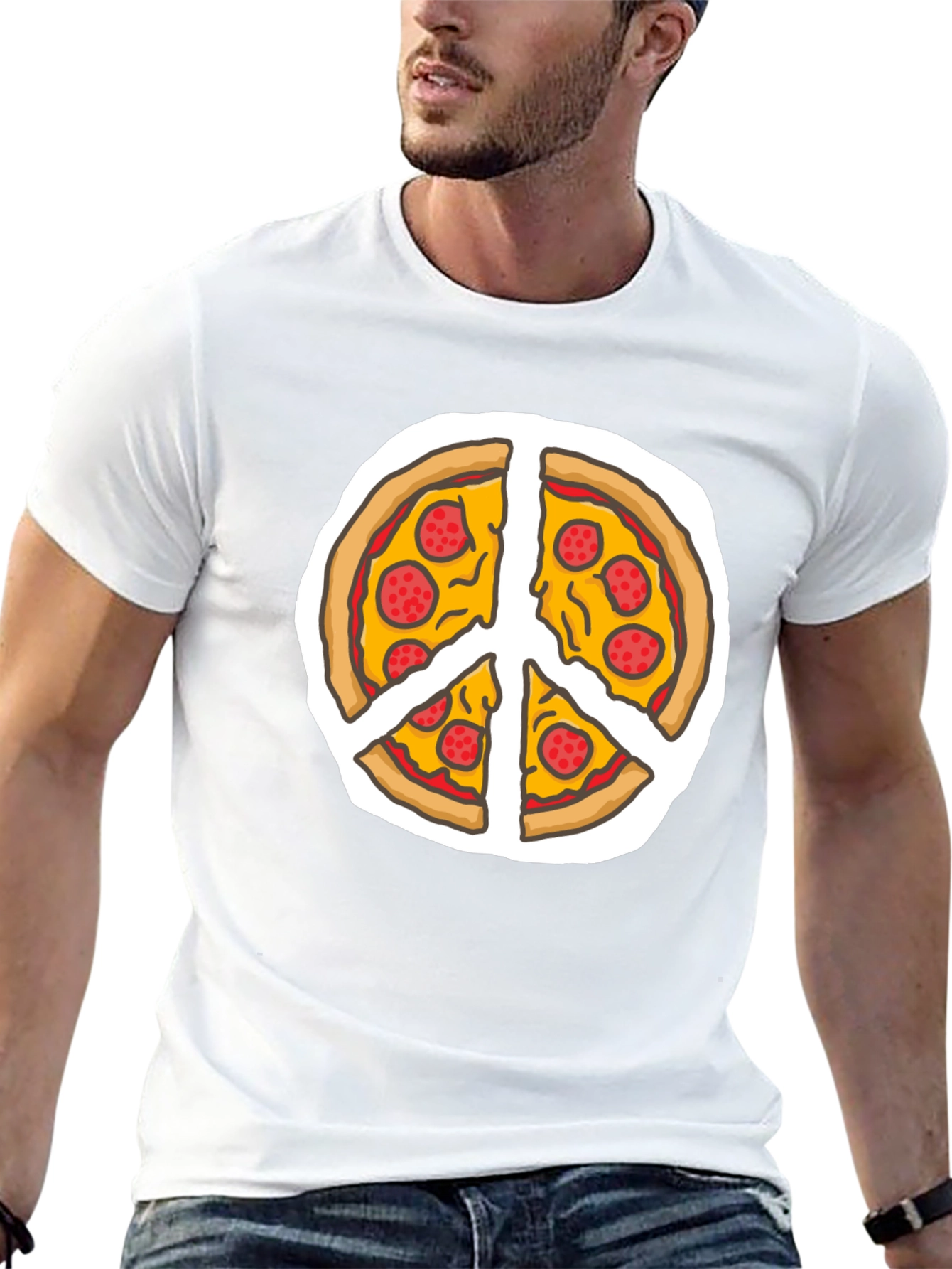 Pizza Peace Sign T-Shirt - Funny Foodie Tee