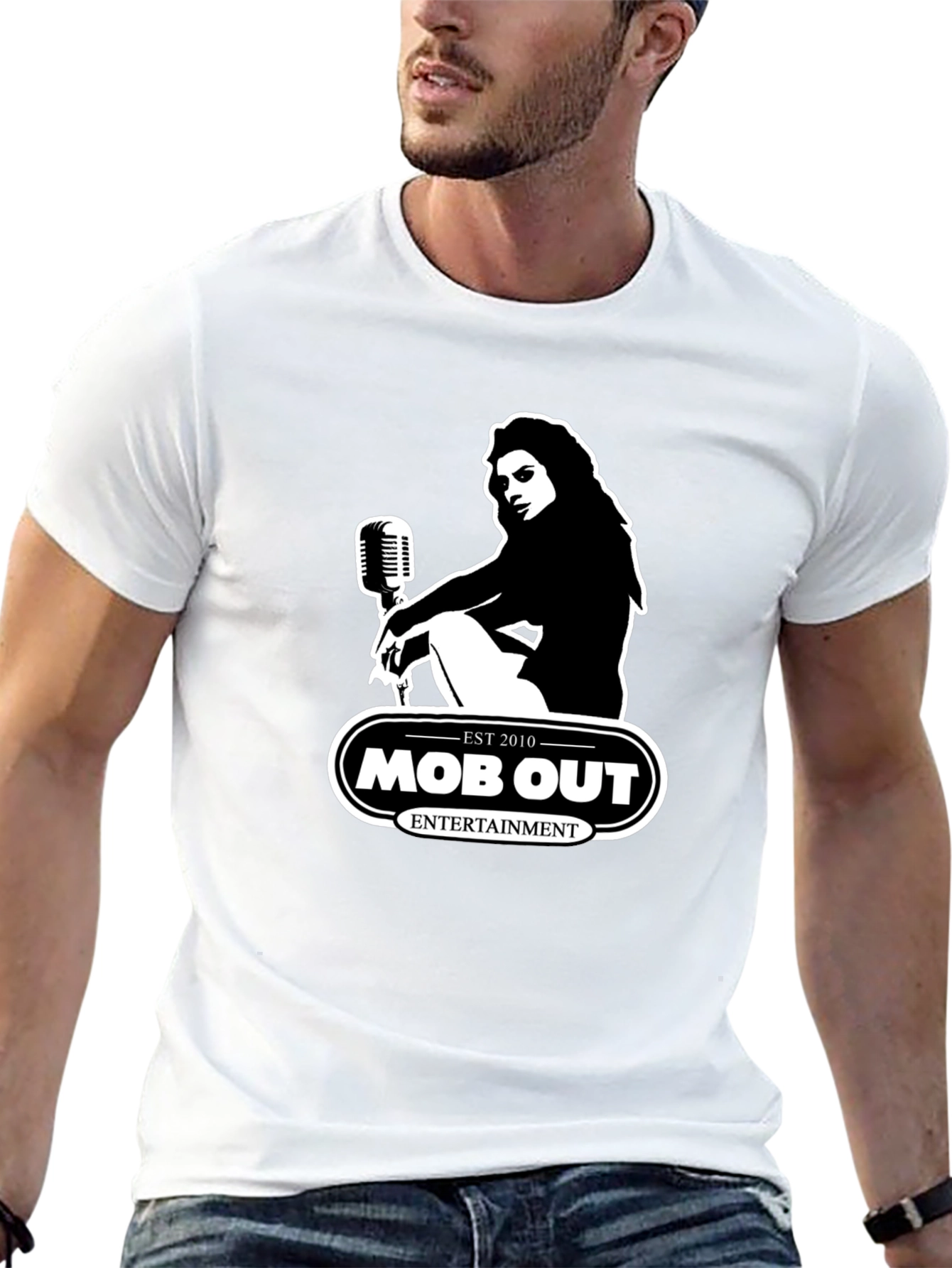MOB OUT Entertainment Black Graphic T-Shirt