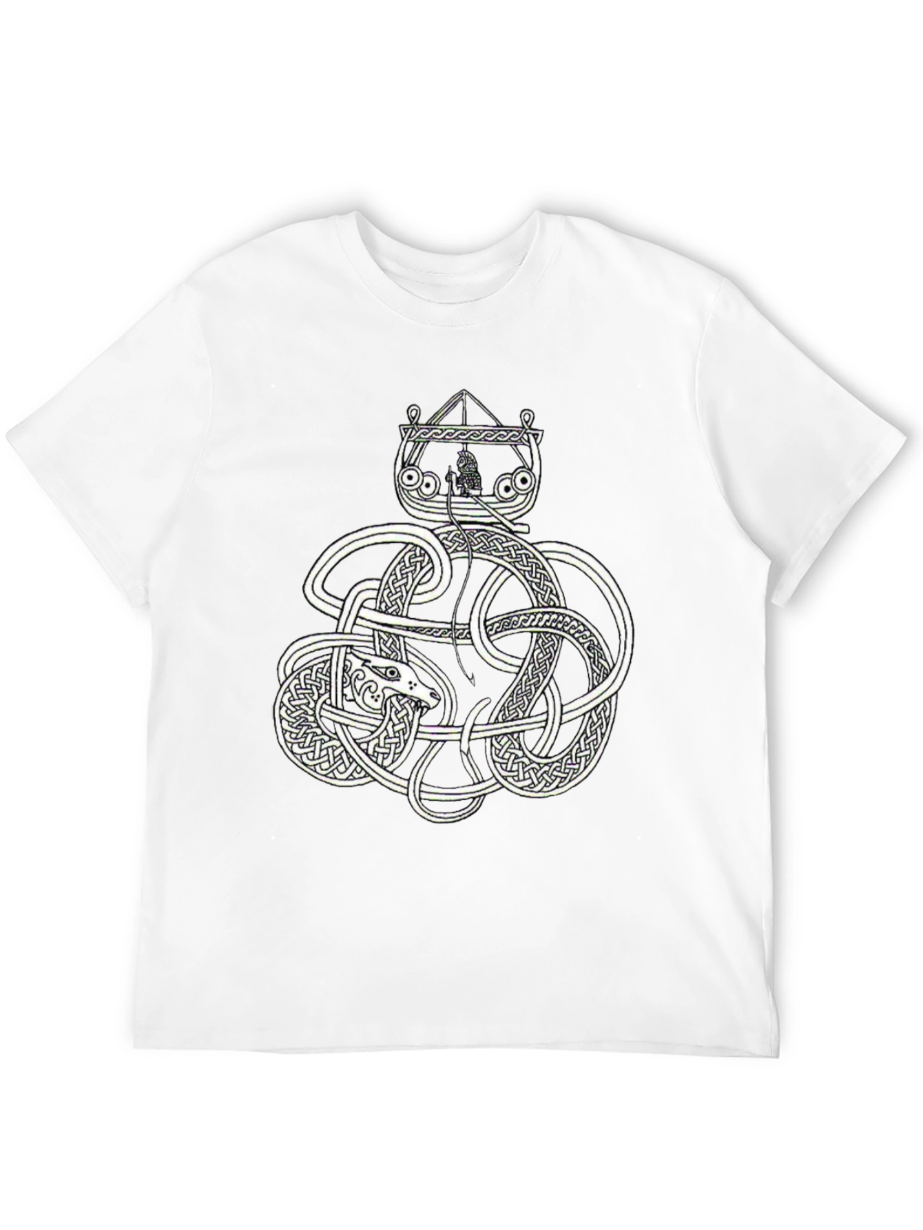 Celtic Knot Serpent Viking Ship Graphic Tee