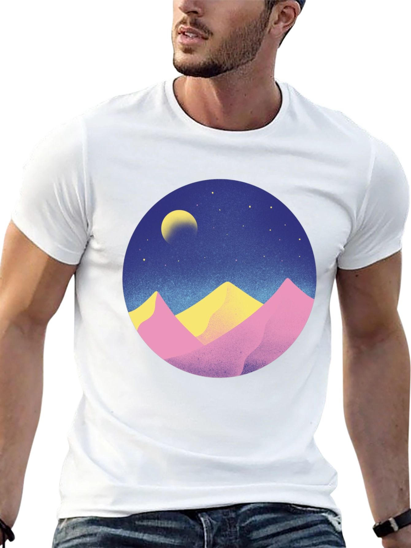 Mountains & Moon Graphic T-Shirt