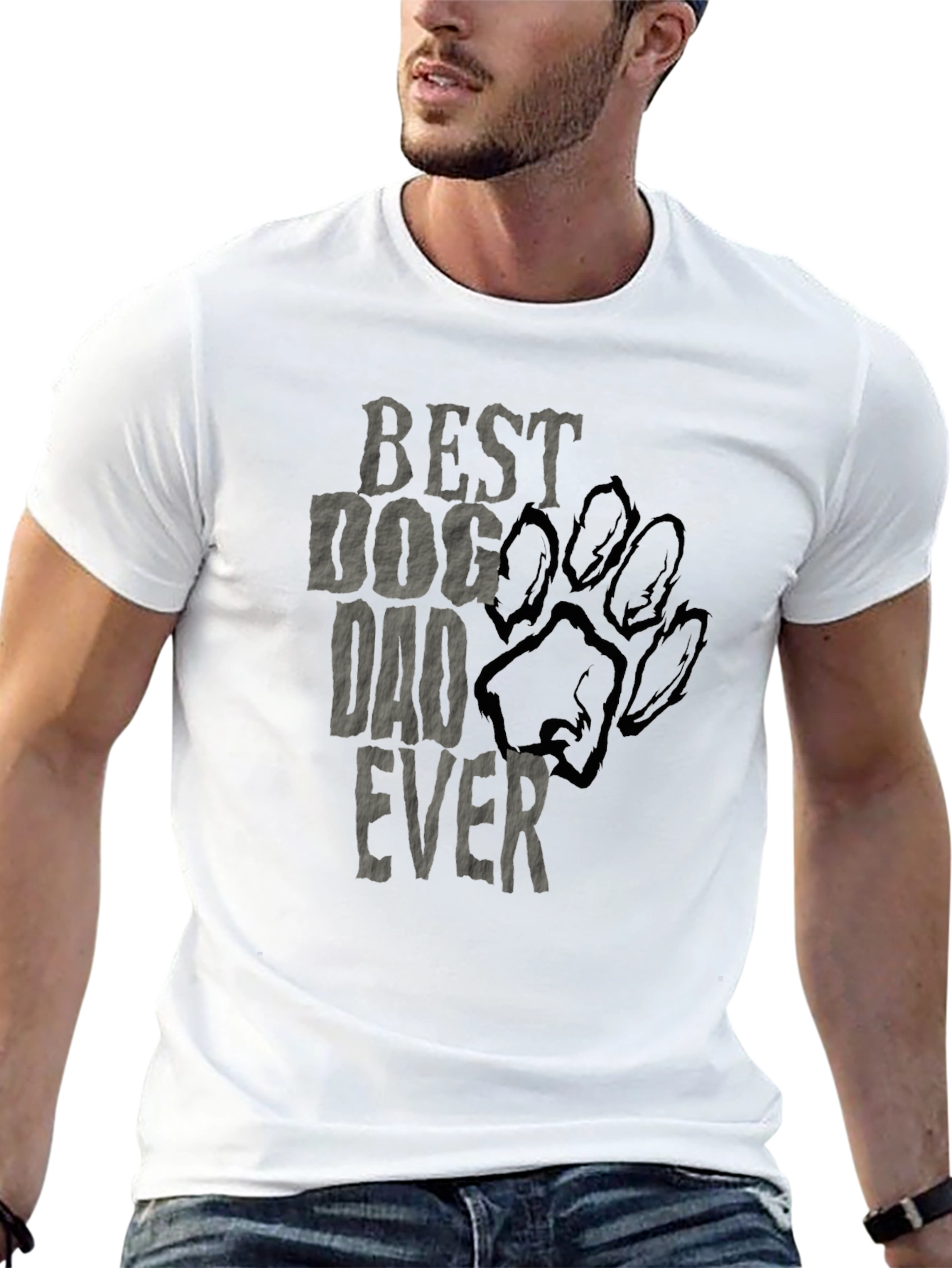 Best Dog Dad Ever T-Shirt - Black Graphic Tee