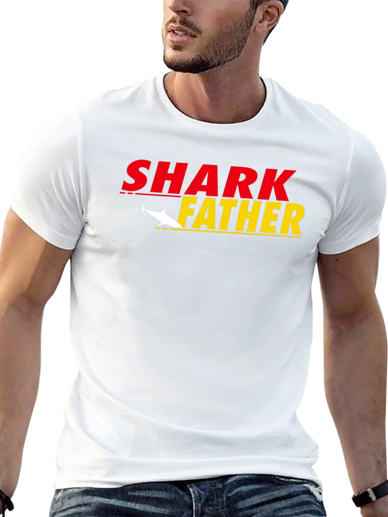 Shark Father Graphic T-Shirt - Cool Dad Tee