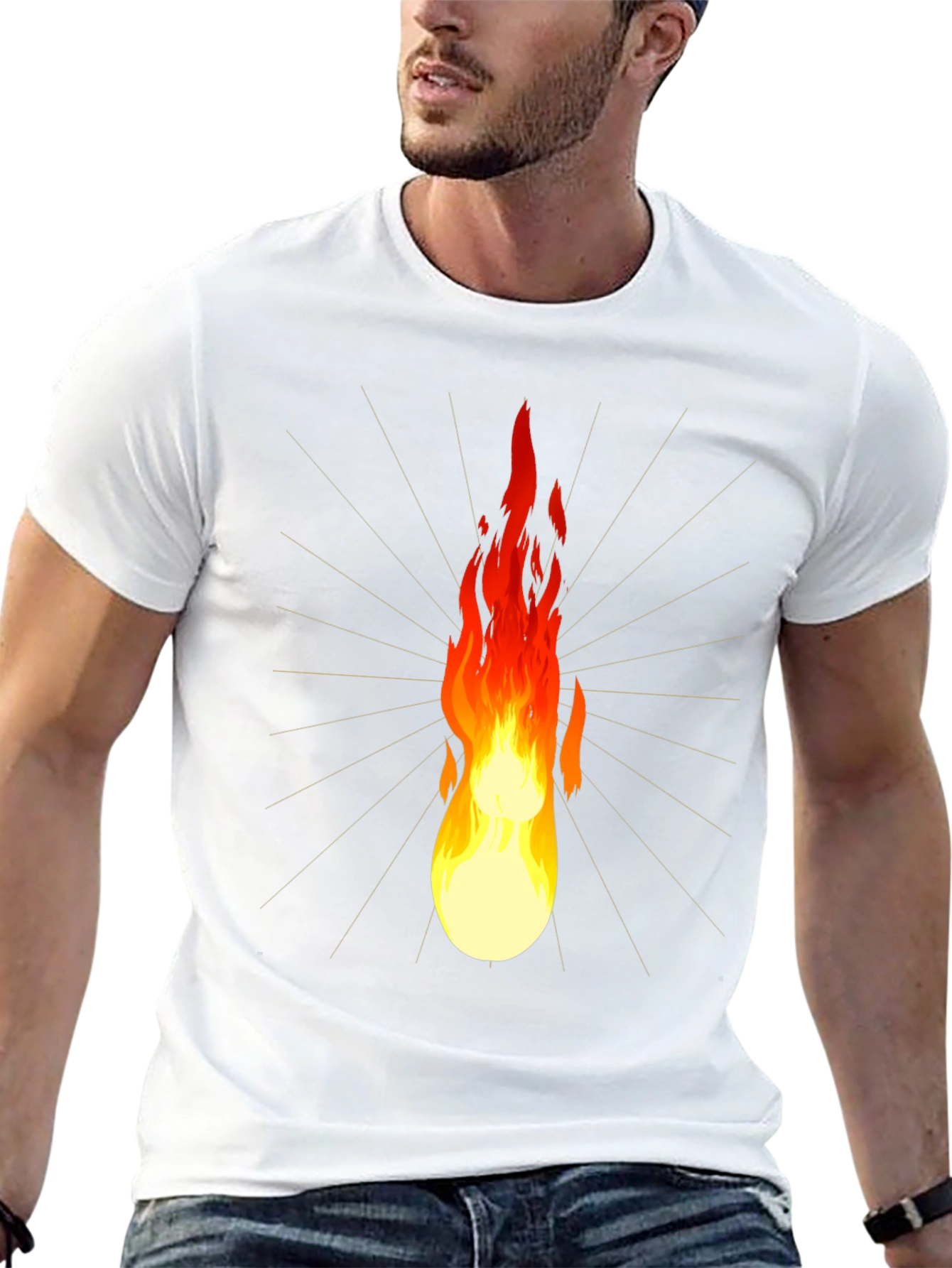 Flaming Lightbulb Graphic Tee - Unique Design