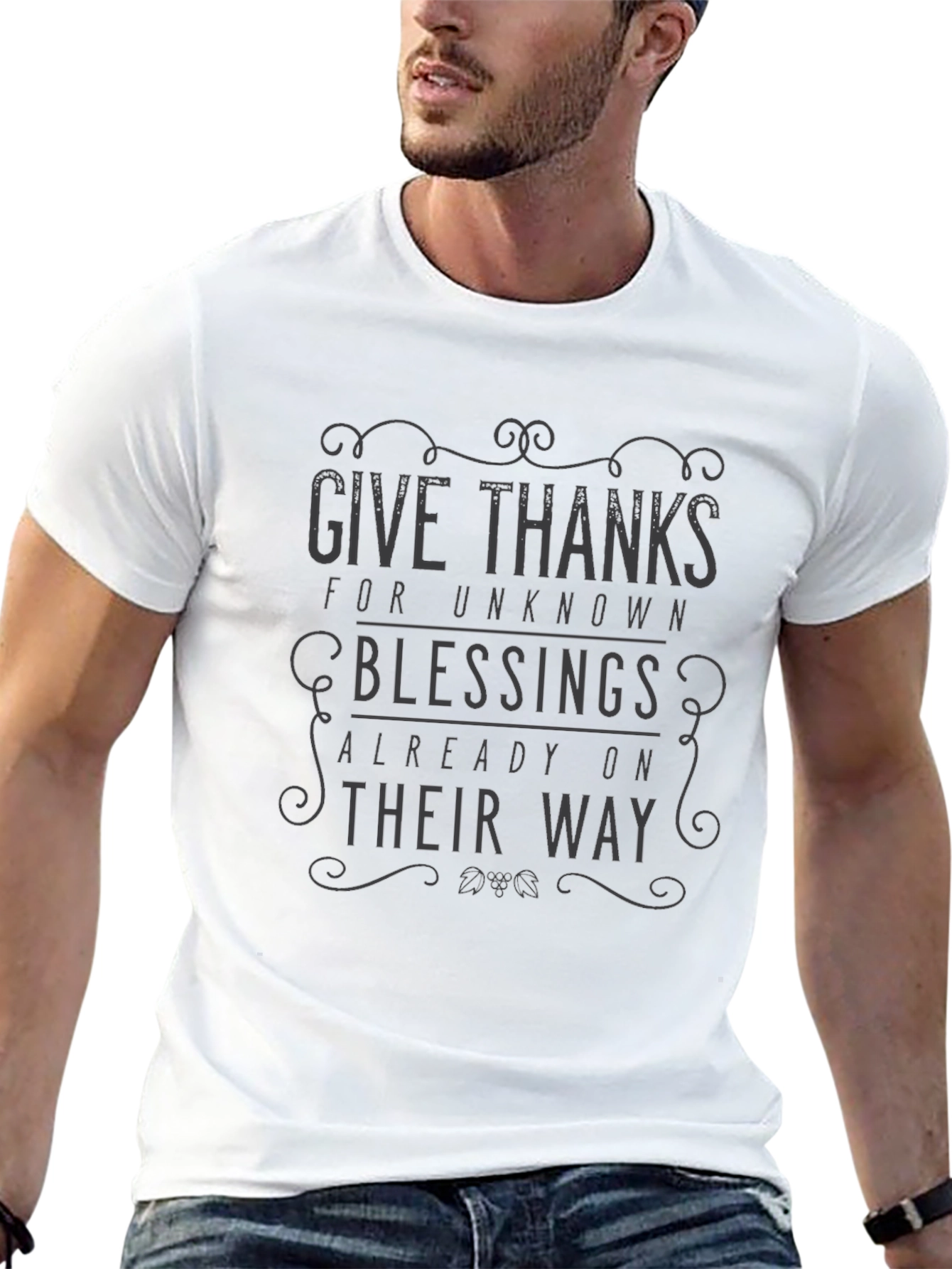 Give Thanks Graphic T-Shirt - Unisex Black Tee