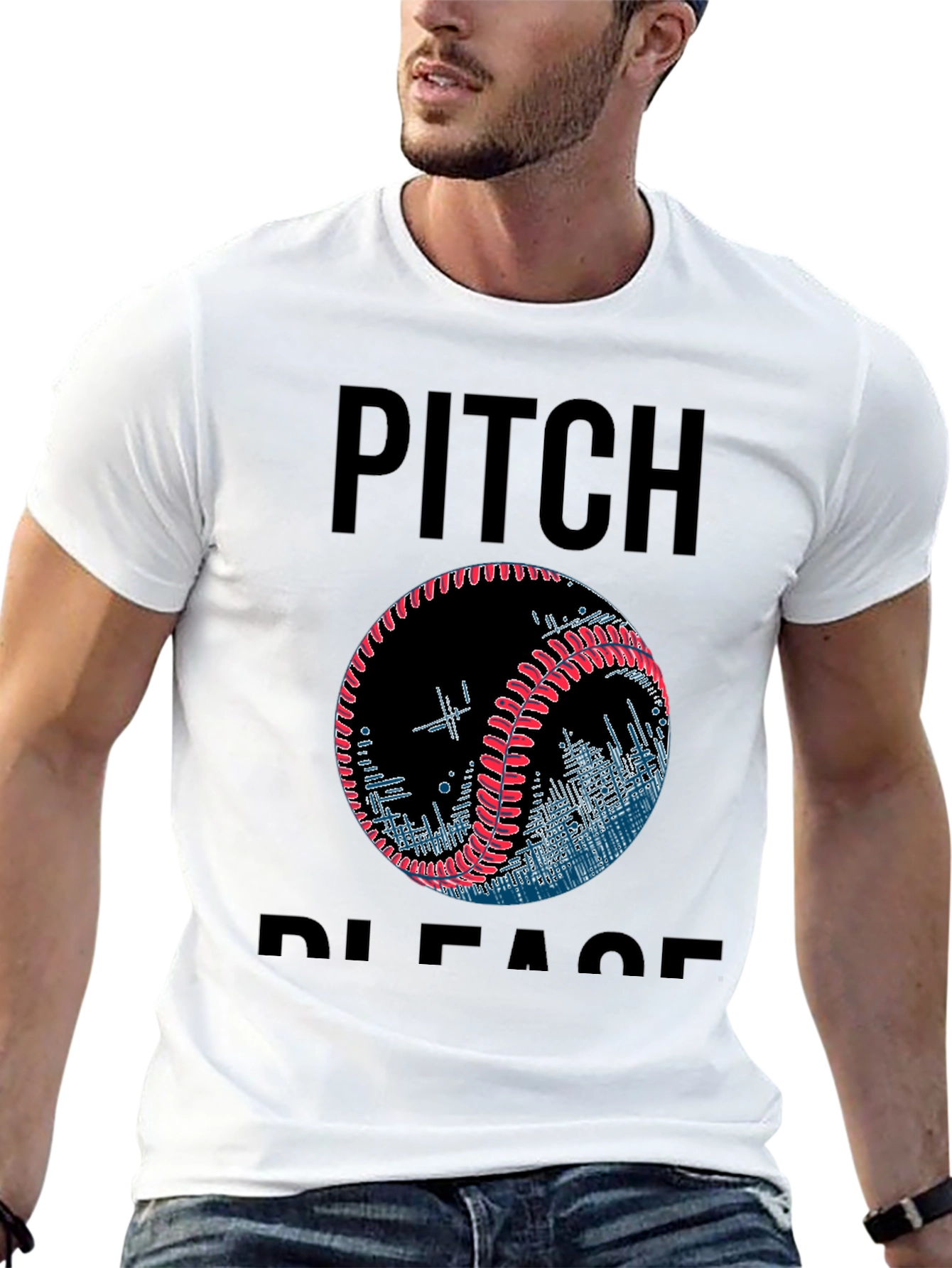 Pitch Please Baseball Graphic T-Shirt