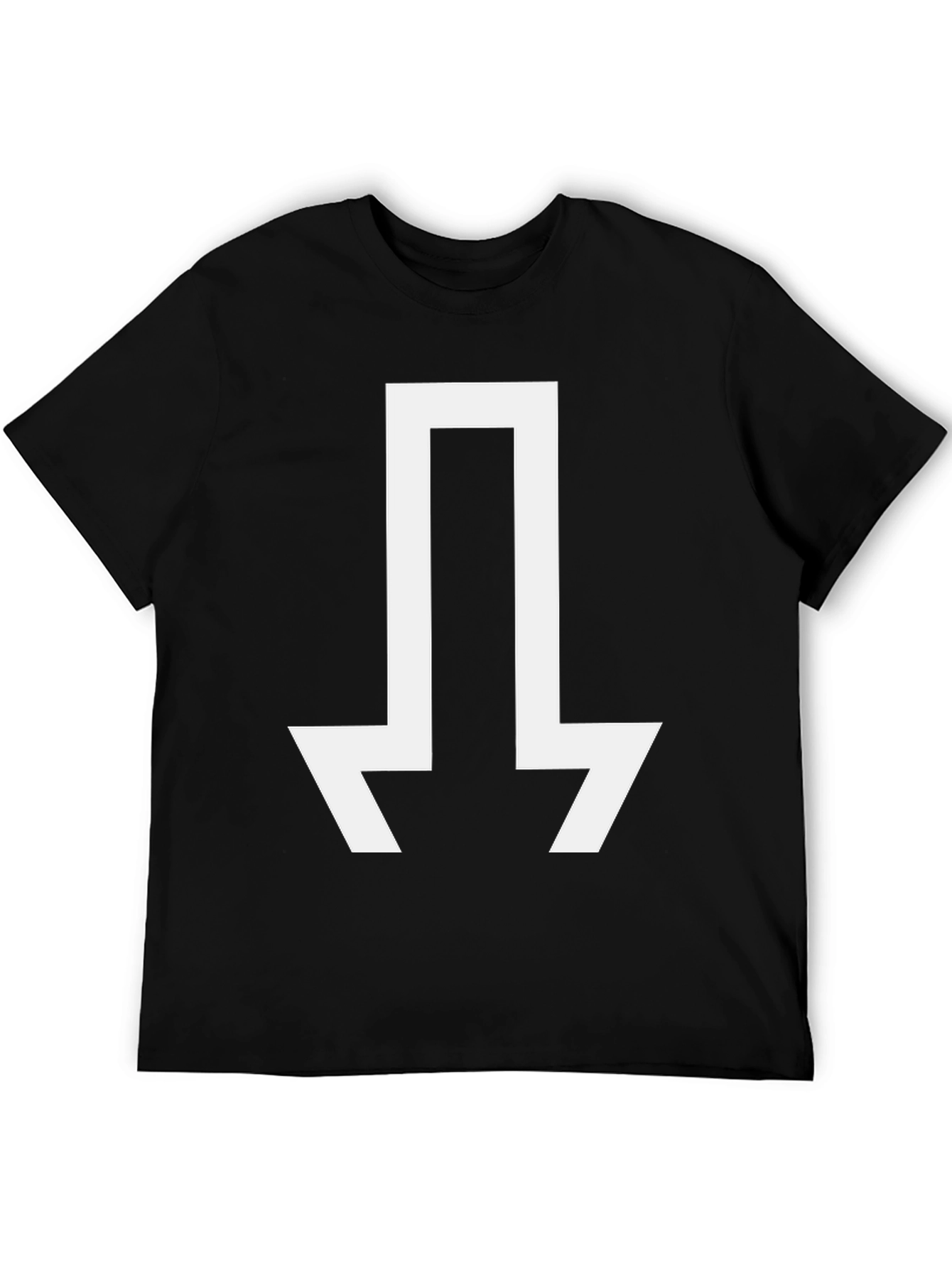 Abstract Arrow Graphic Tee - Casual Black T-Shirt