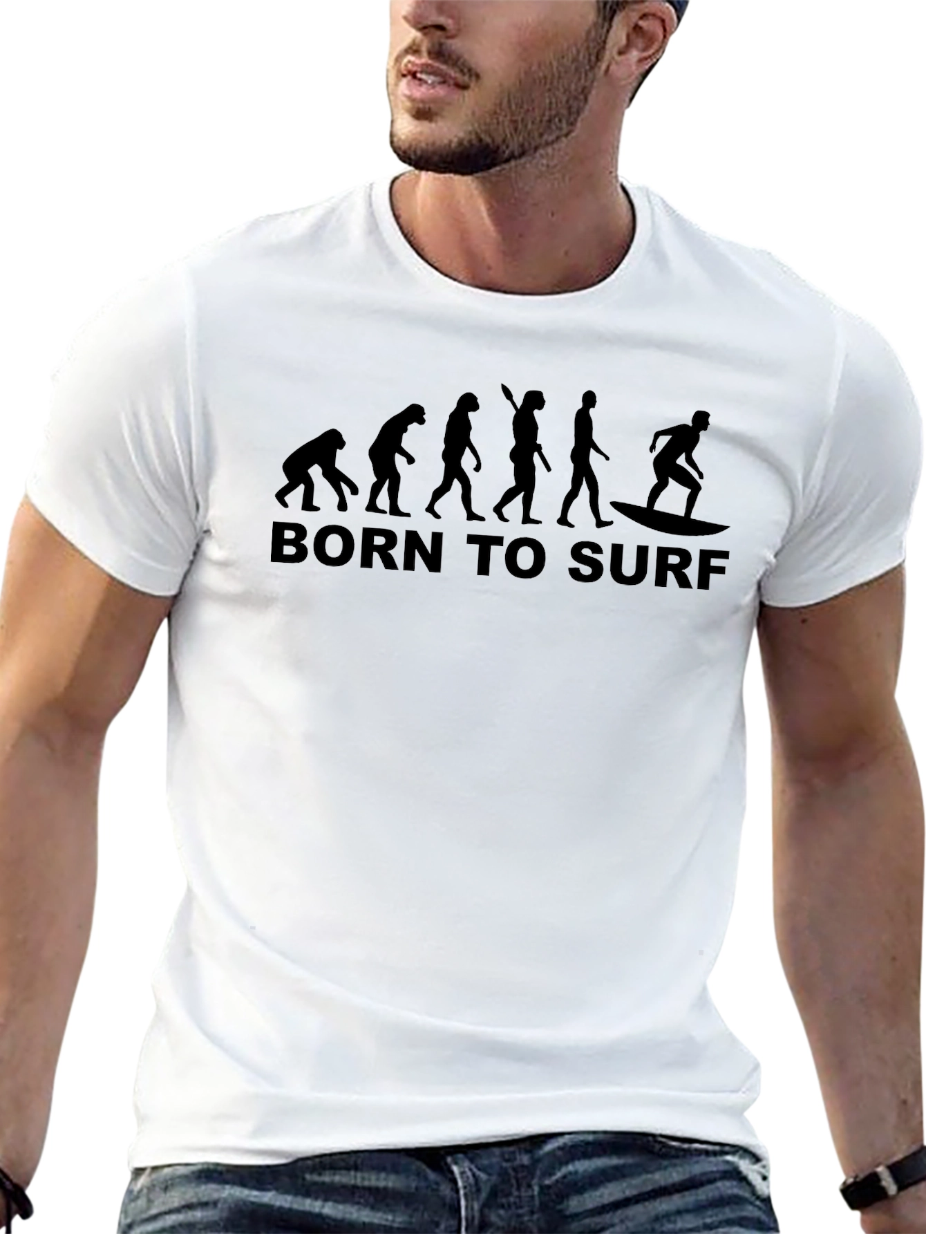Born to Surf Evolution Black T-Shirt