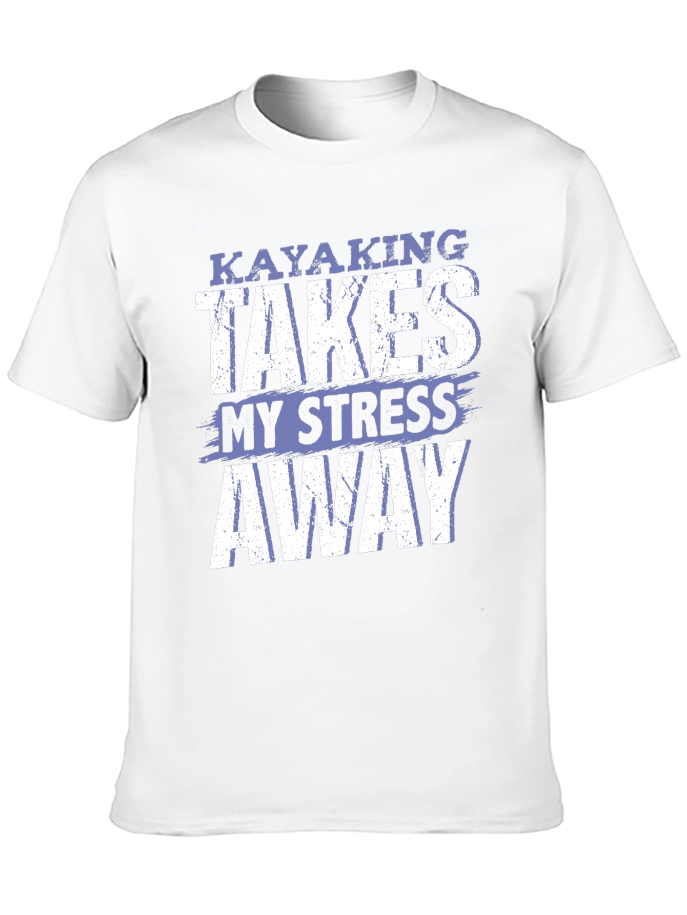 Kayaking Takes My Stress Away Black T-Shirt