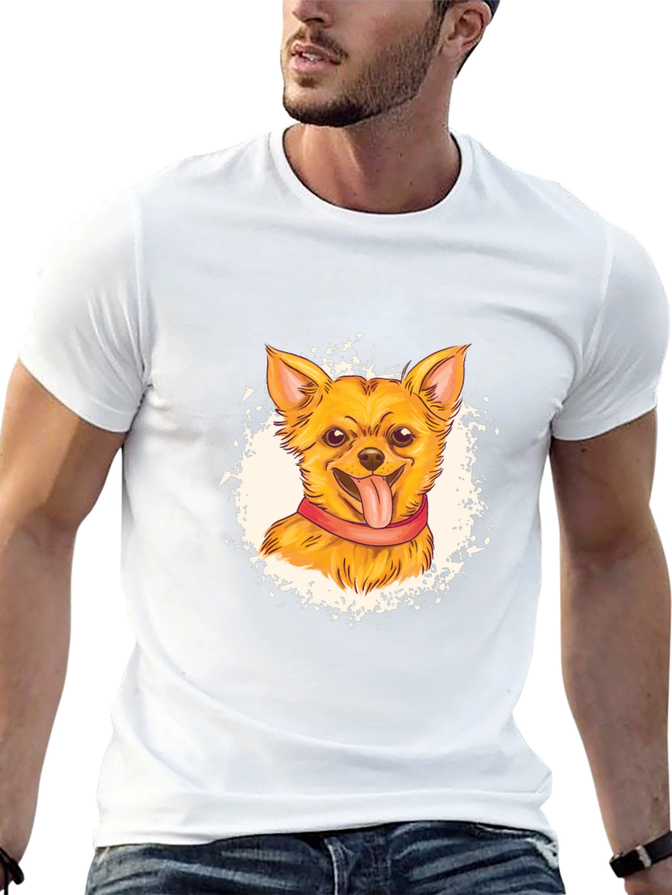 Chihuahua Graphic Print Black T-Shirt