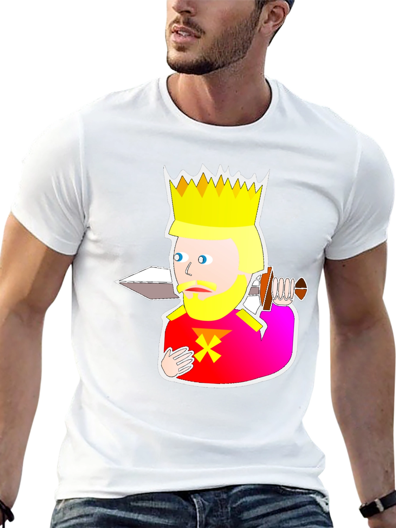 King Cartoon Graphic Black T-Shirt