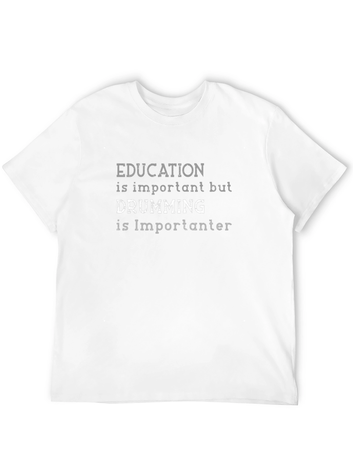 Funny Drumming is Importanter Mens Black T-Shirt