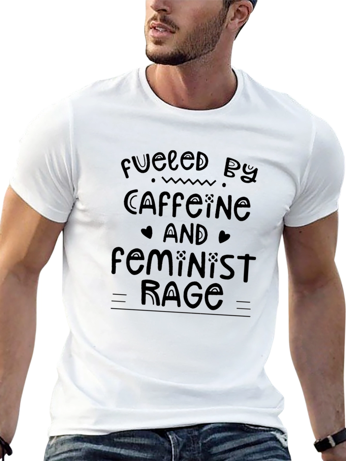 Fueled By Caffeine and Feminist Rage Black T-Shirt