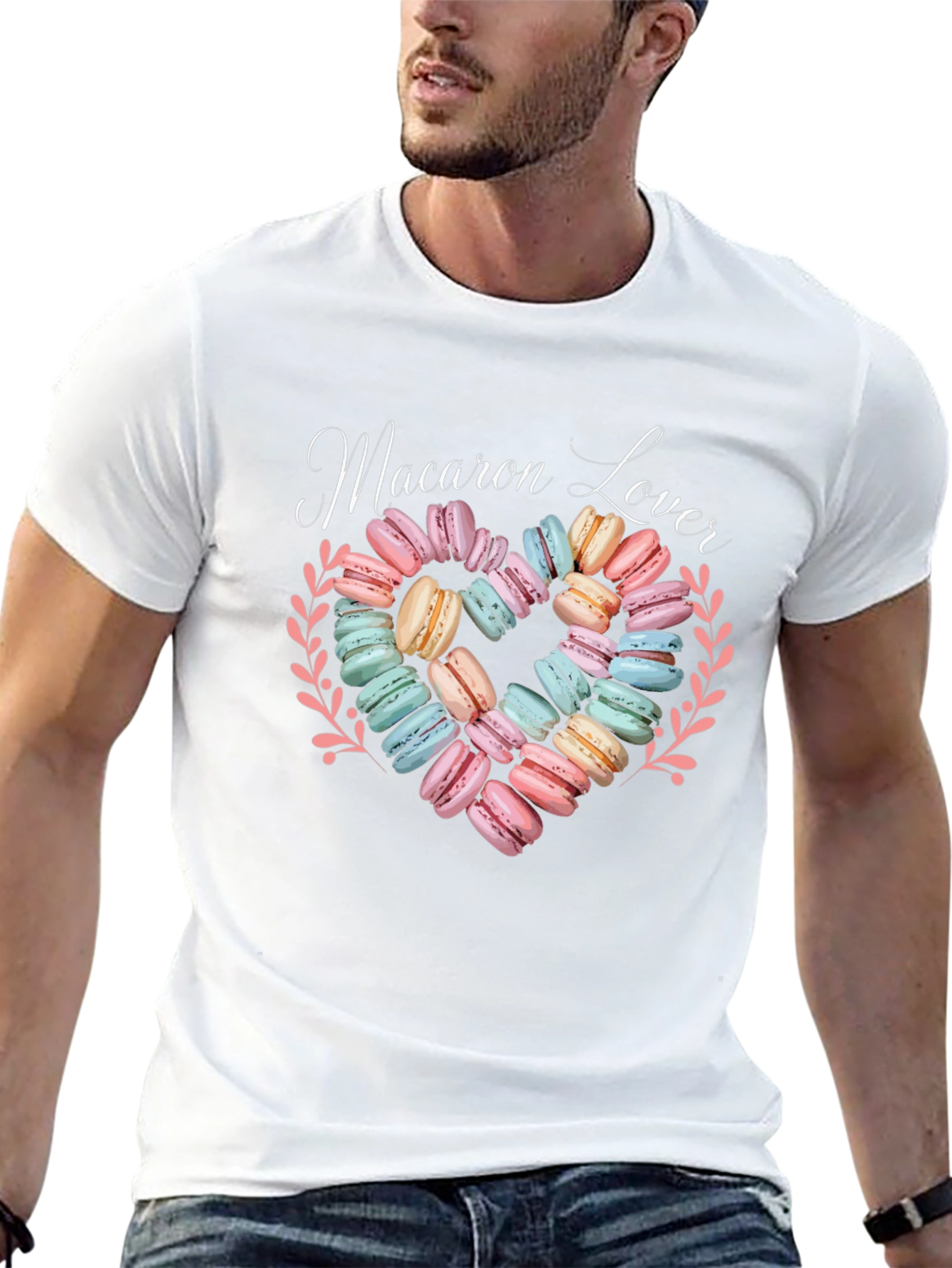 Macaron Lover Graphic T-Shirt - Sweet Treat Design