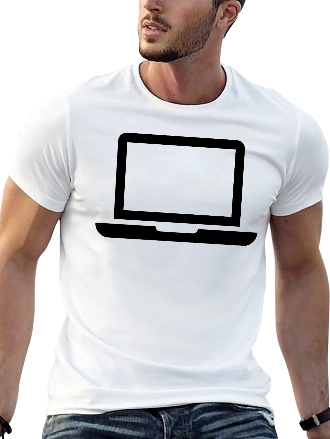 Laptop Graphic Tee - Black Casual Shirt