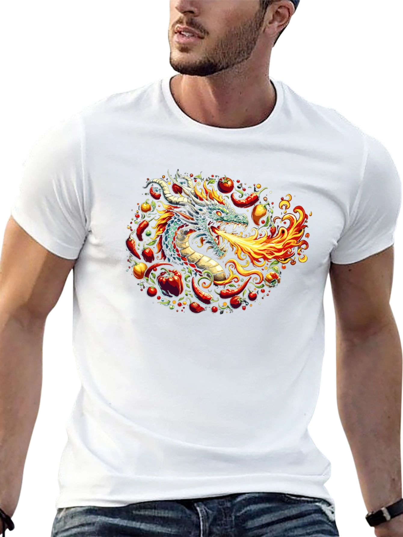 Fiery Dragon Graphic Tee - Spicy Style