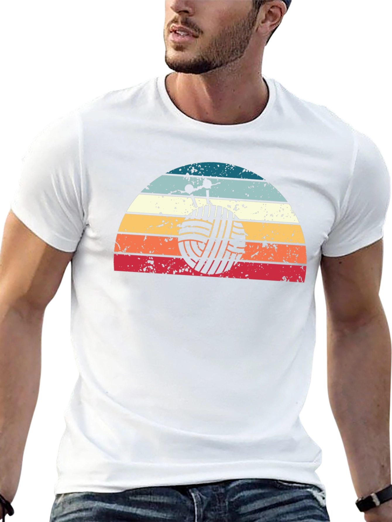 Knitting Yarn Ball Retro Graphic Tee