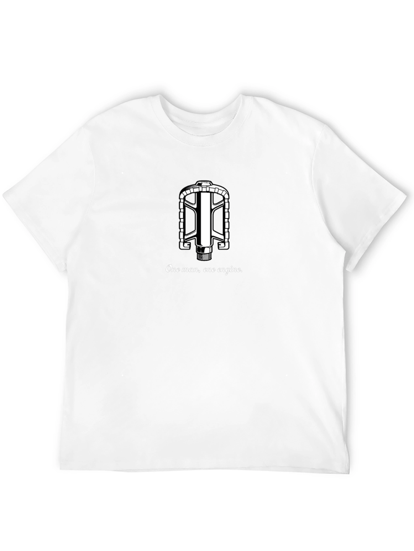 One Man One Engine T-Shirt - Cycling Pedal Design