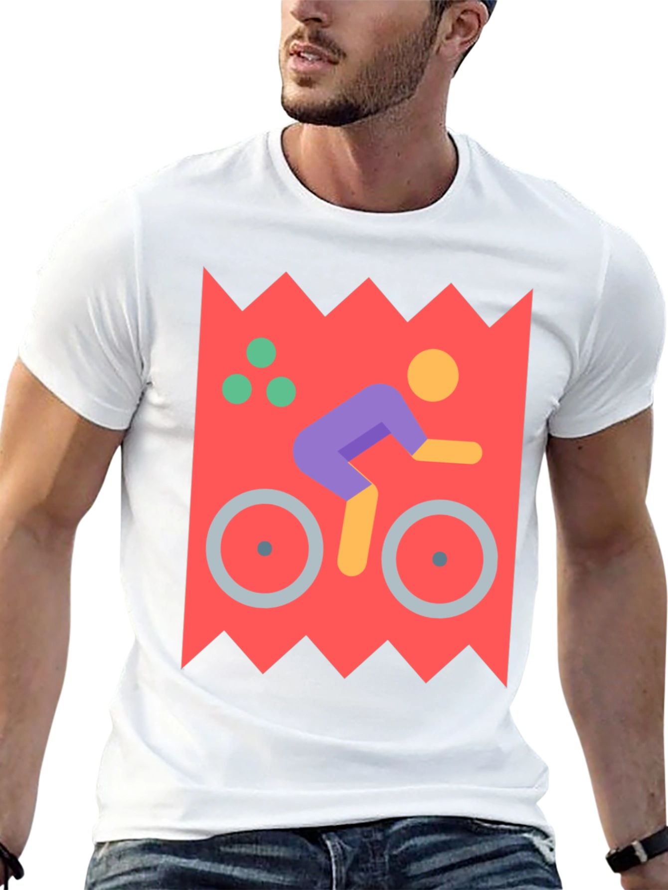 Cycling Graphic Tee - Unique Design Black Shirt