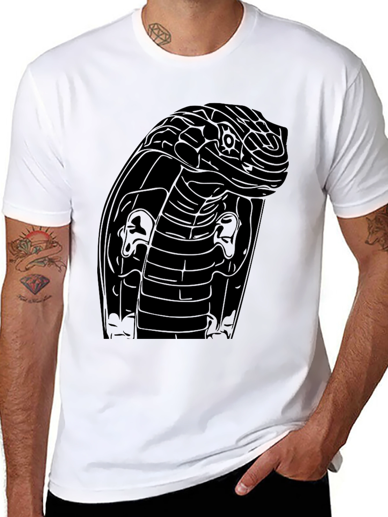 Cobra Snake Graphic Tee - Black
