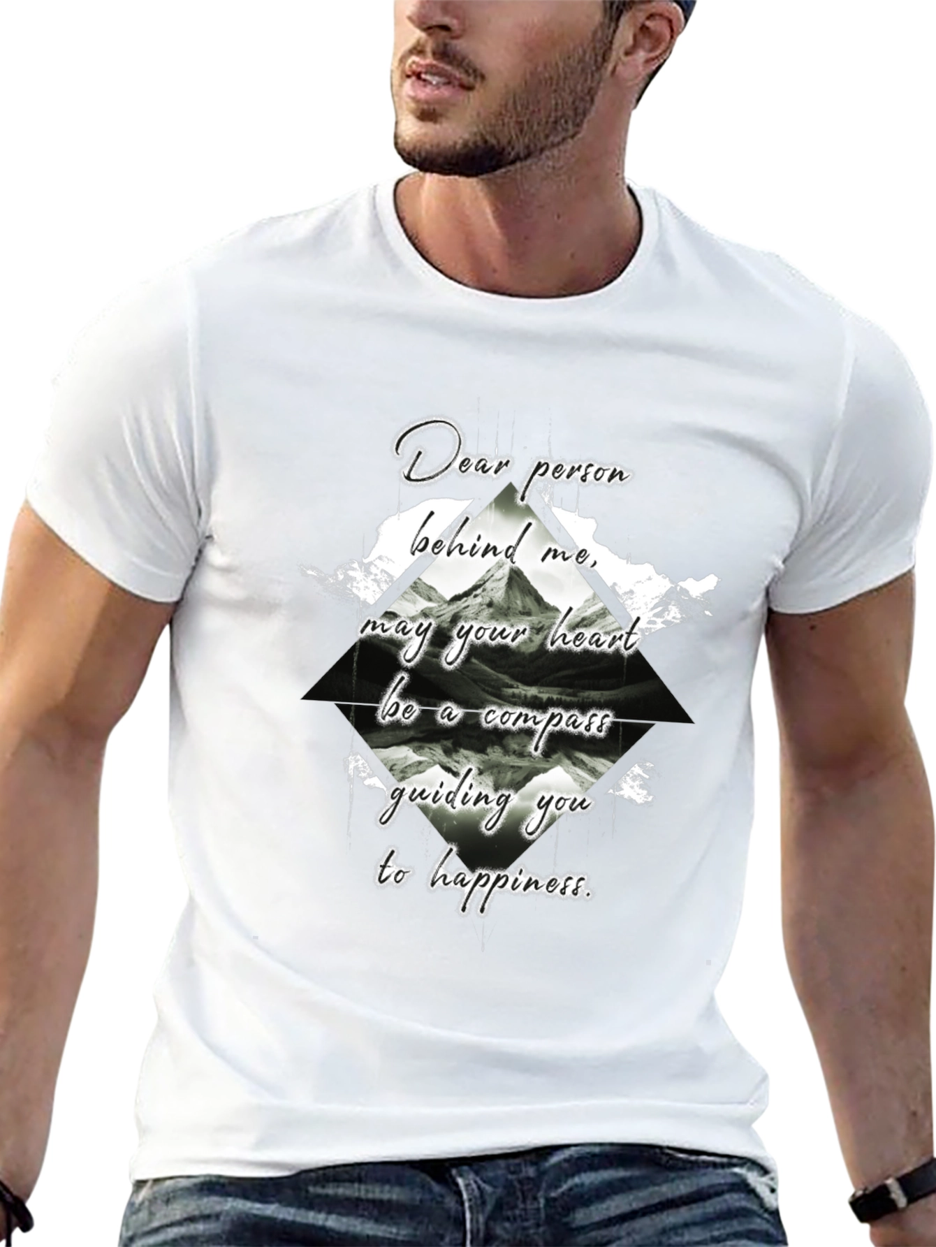 Compass Heart Graphic Tee - Black