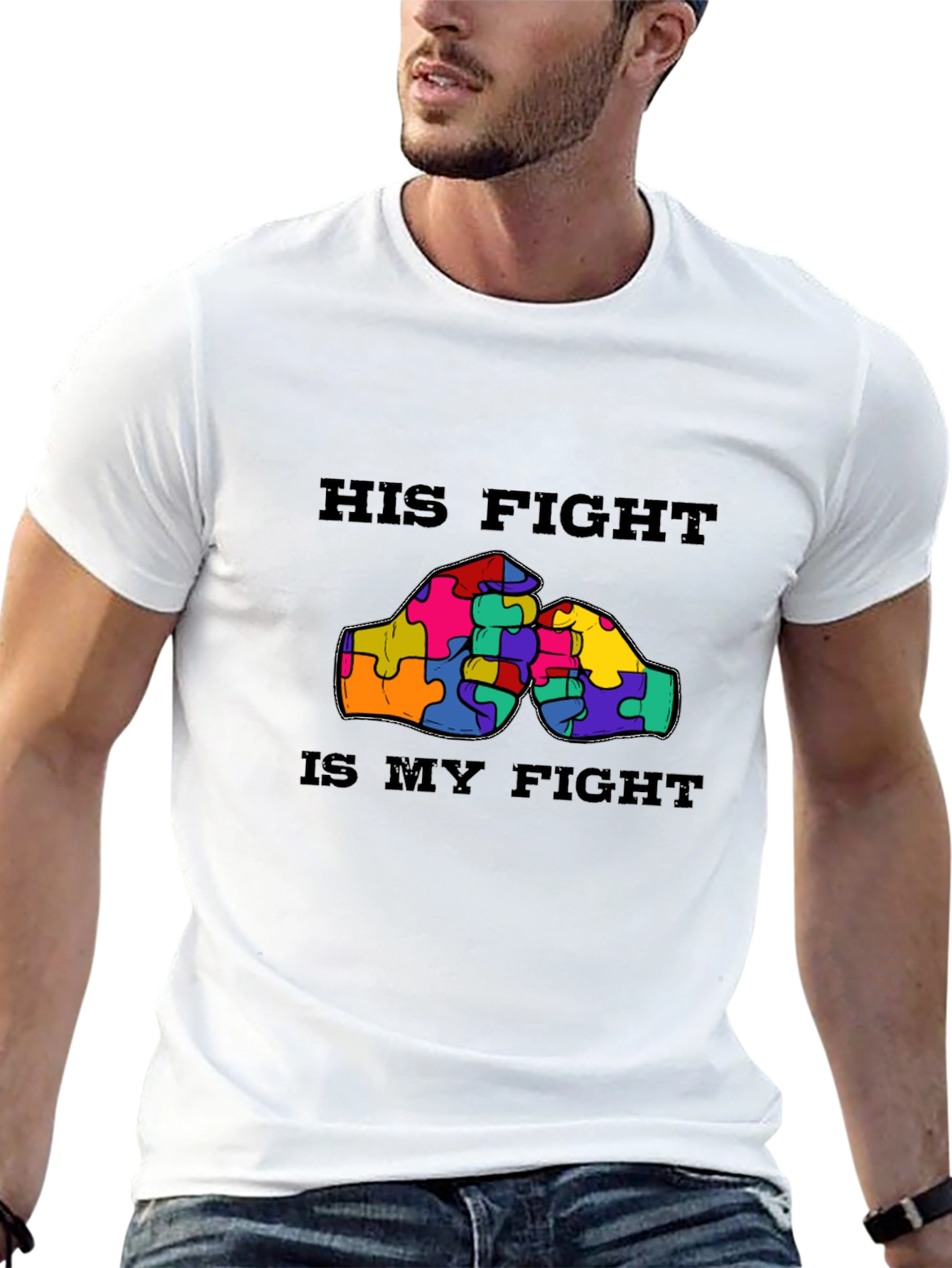 Autism Awareness His Fight Is My Fight T-Shirt