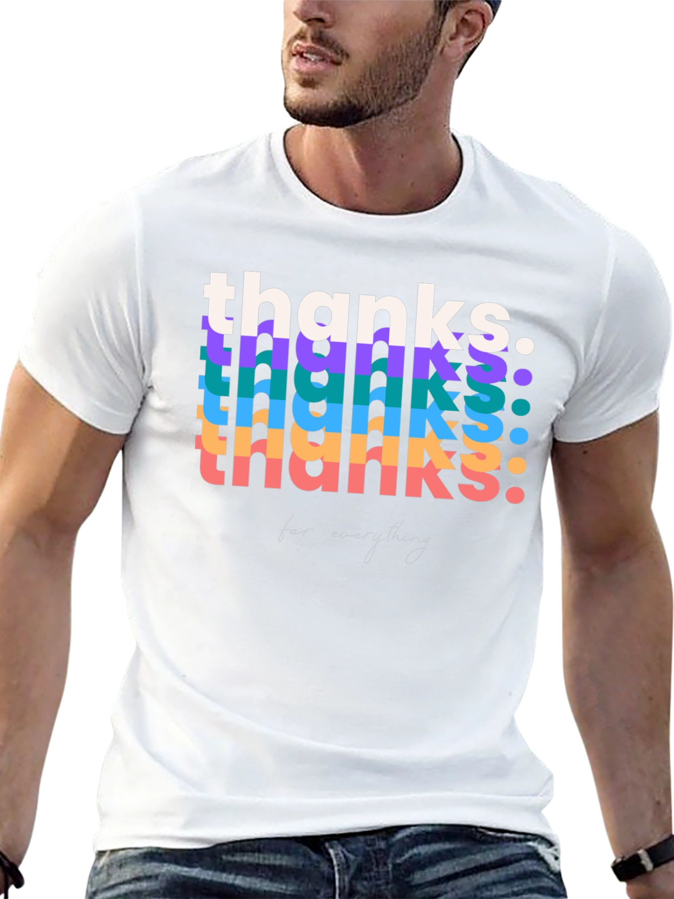 Retro Thanks Graphic Tee - Black