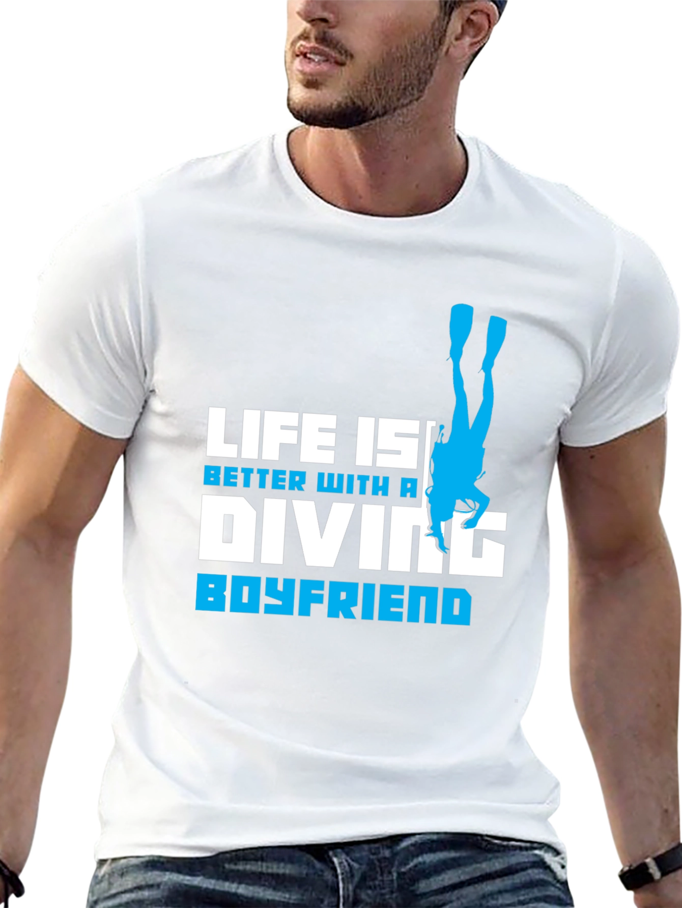 Diving Boyfriend Black T-Shirt - Scuba Diver Love