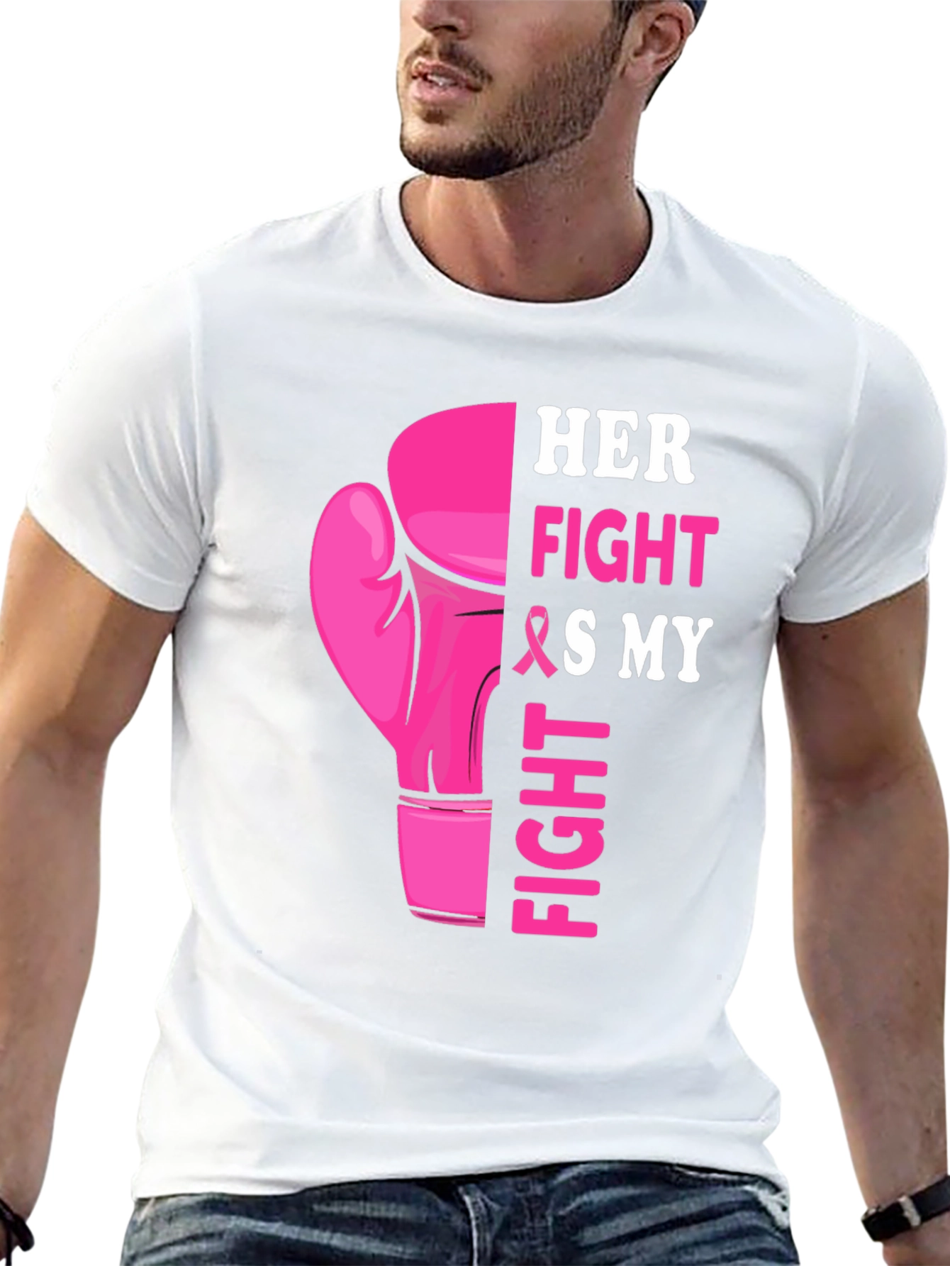 Her Fight Is My Fight Boxing Glove T-Shirt