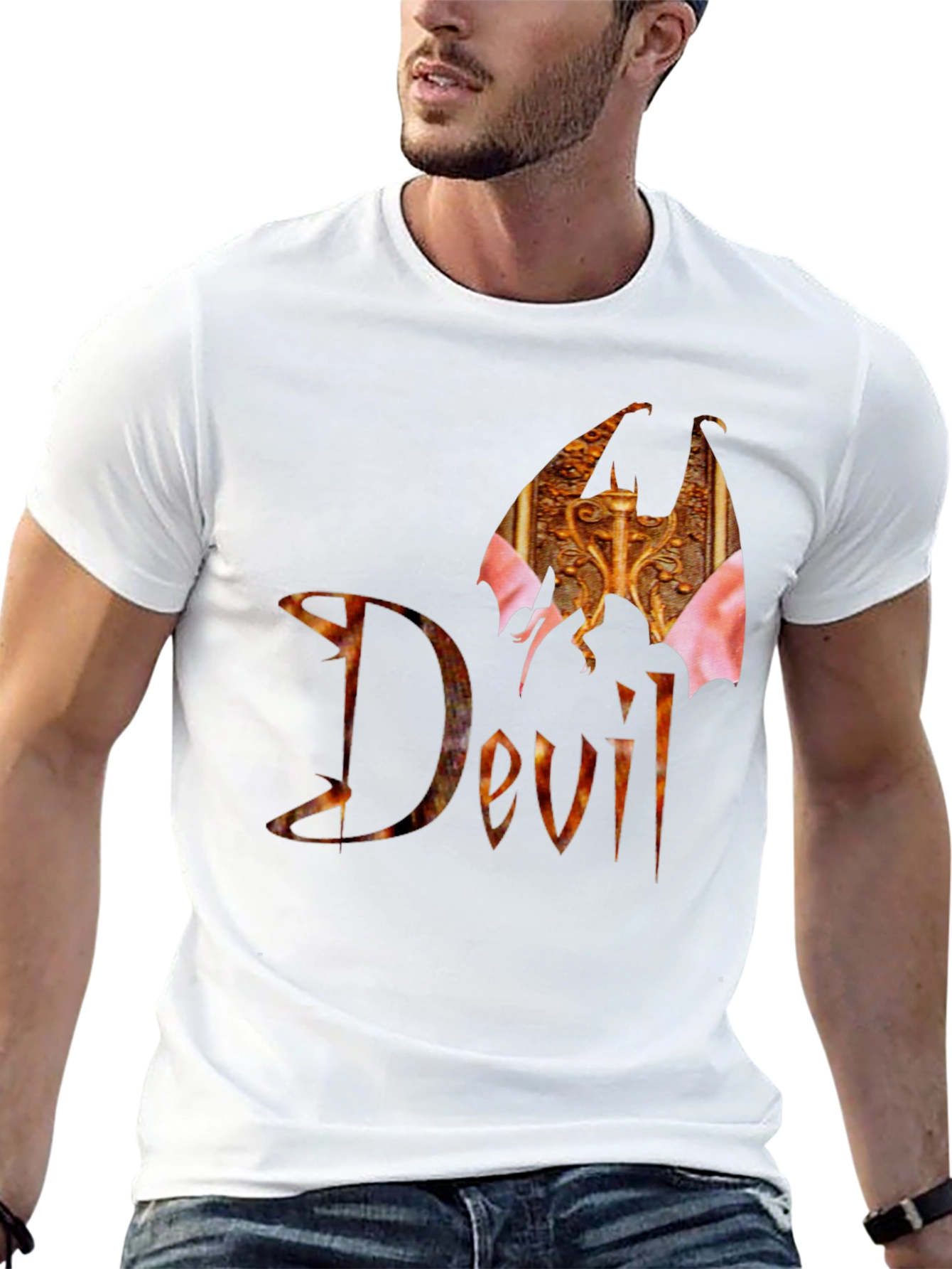 Devil Wings Graphic Black T-Shirt