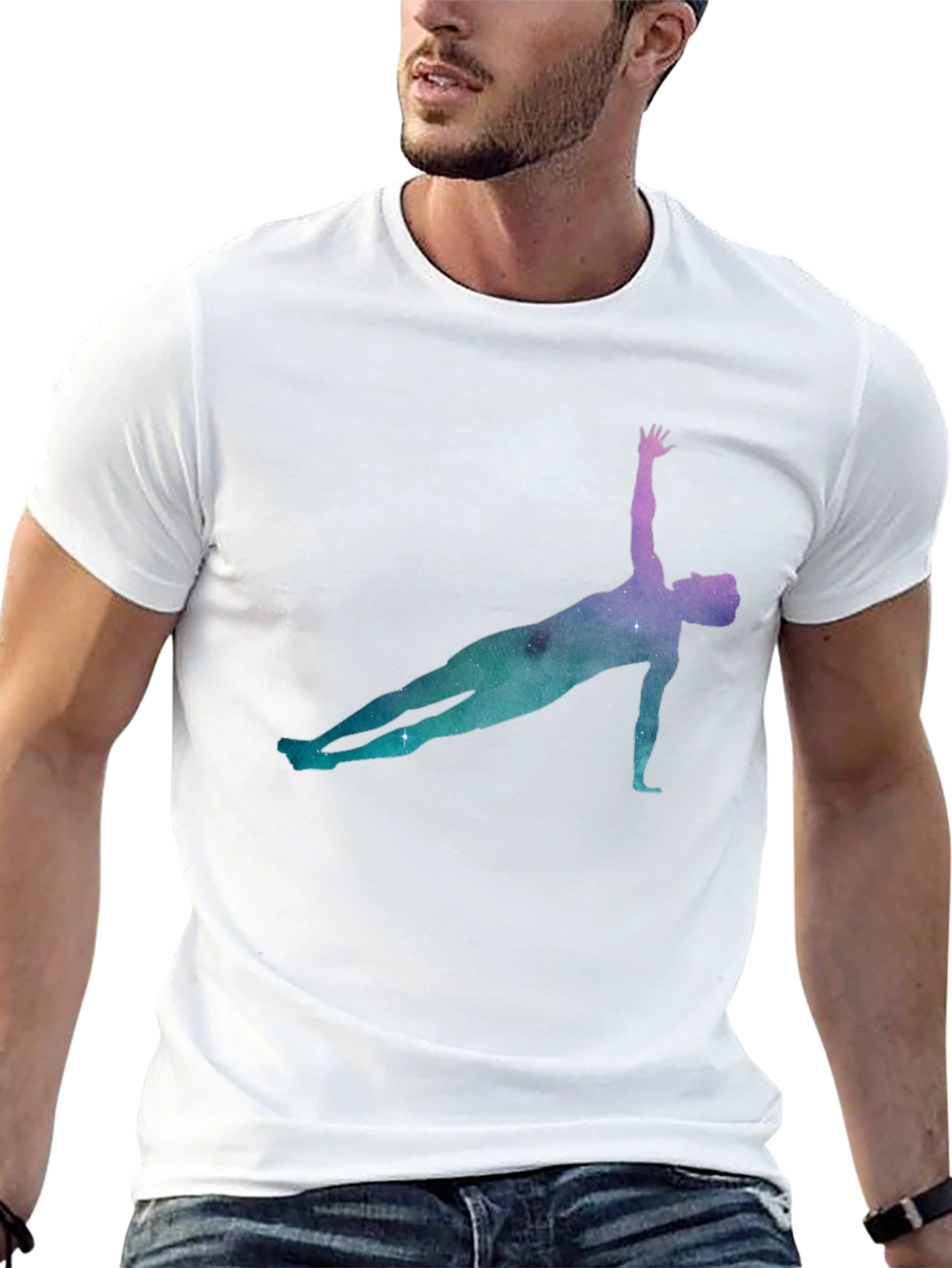 Cosmic Yoga Pose Black Tee