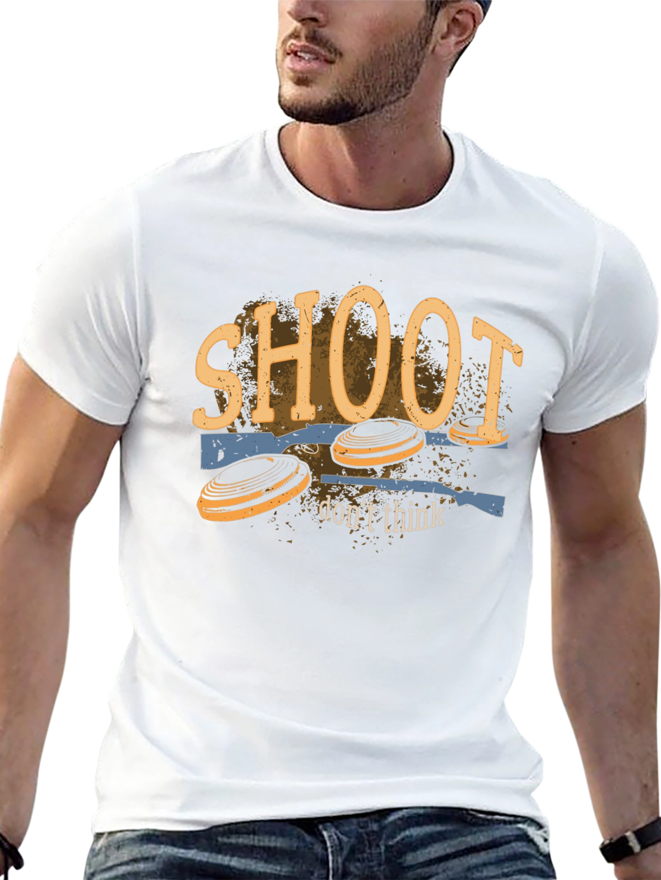Shoot Dont Think Clay Pigeon Shooting T-Shirt