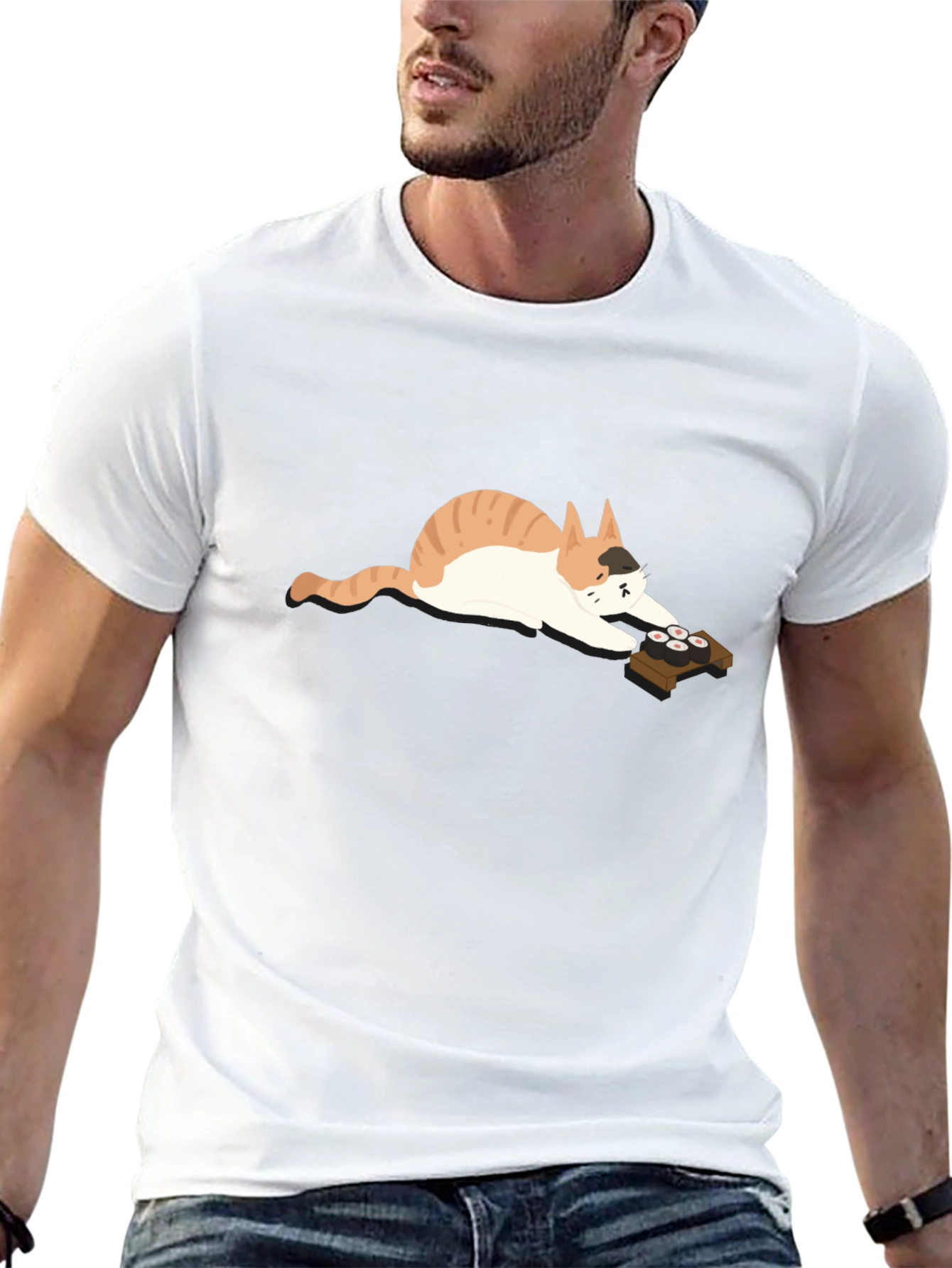 Sushi Cat Graphic Tee - Relaxed Fit