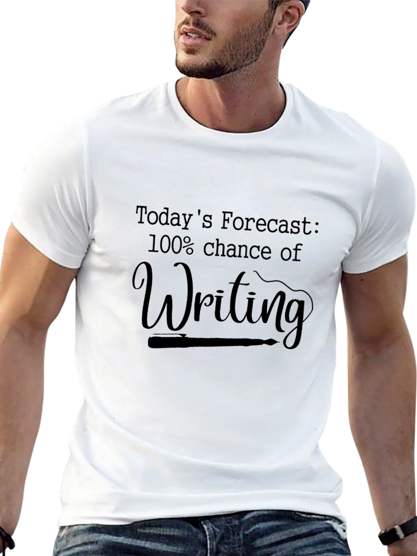 Funny Writer T-Shirt - 100% Chance of Writing