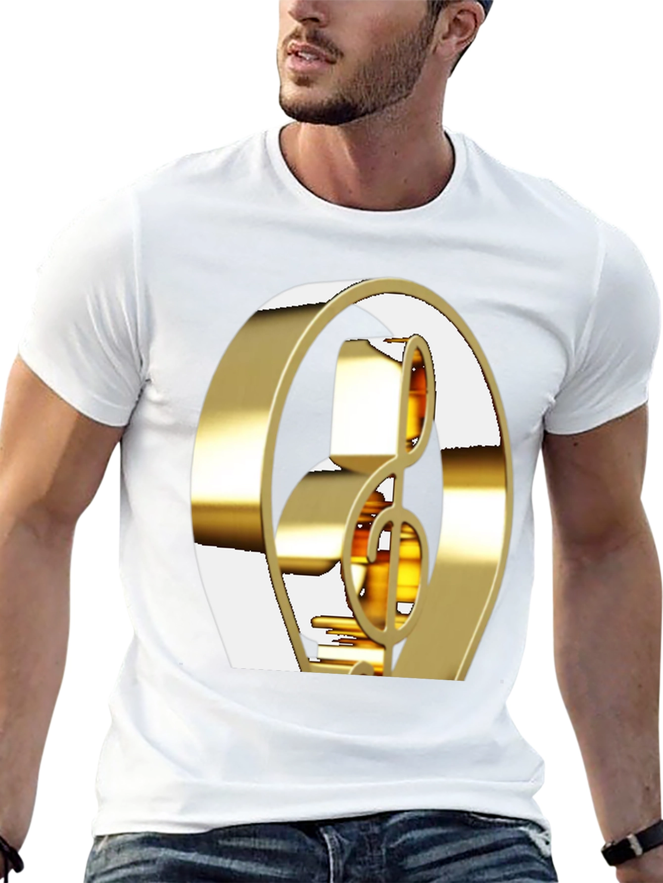 Golden Treble Clef Graphic Tee
