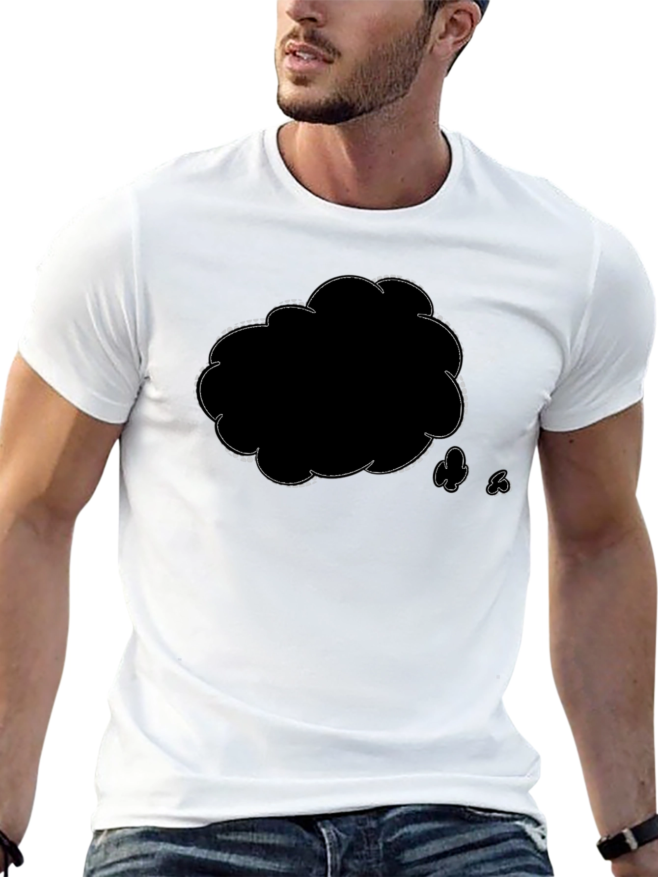 Mens Black Graphic T-Shirt - Think Cloud Design