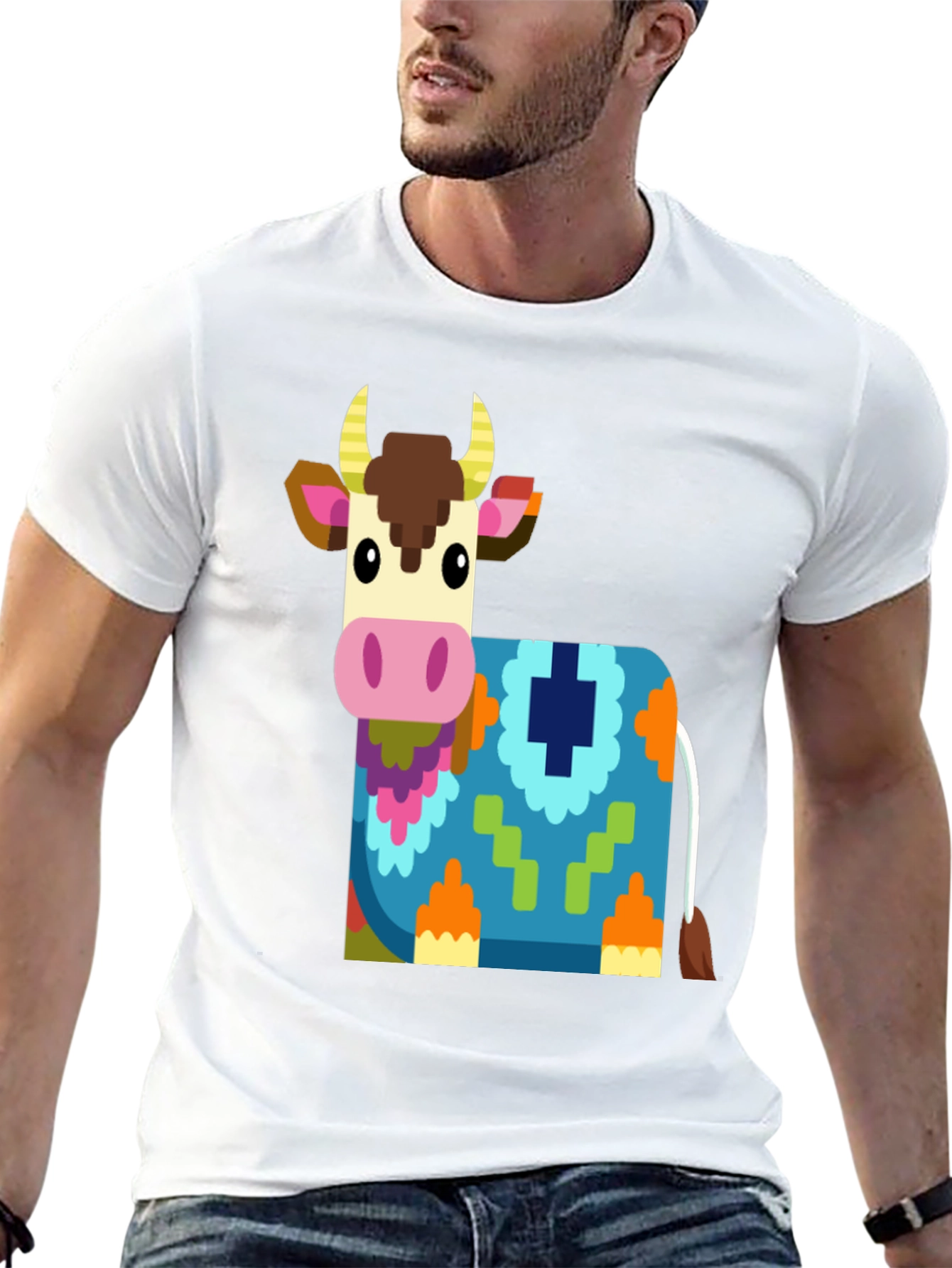 Cow Graphic Tee - Quirky Farm Animal T-Shirt