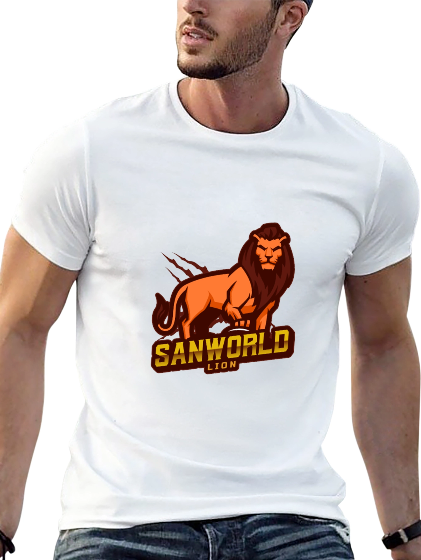 Sanworld Lion Graphic Black T-Shirt