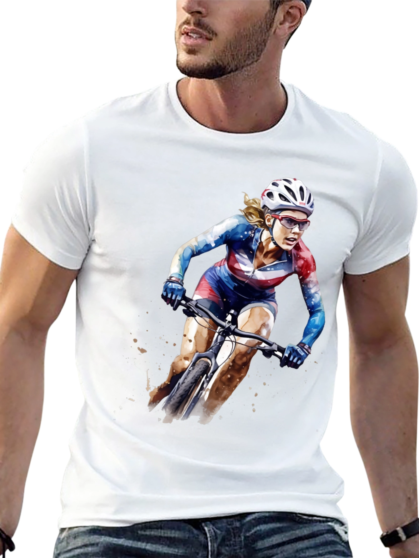 USA Cycling Watercolor T-Shirt