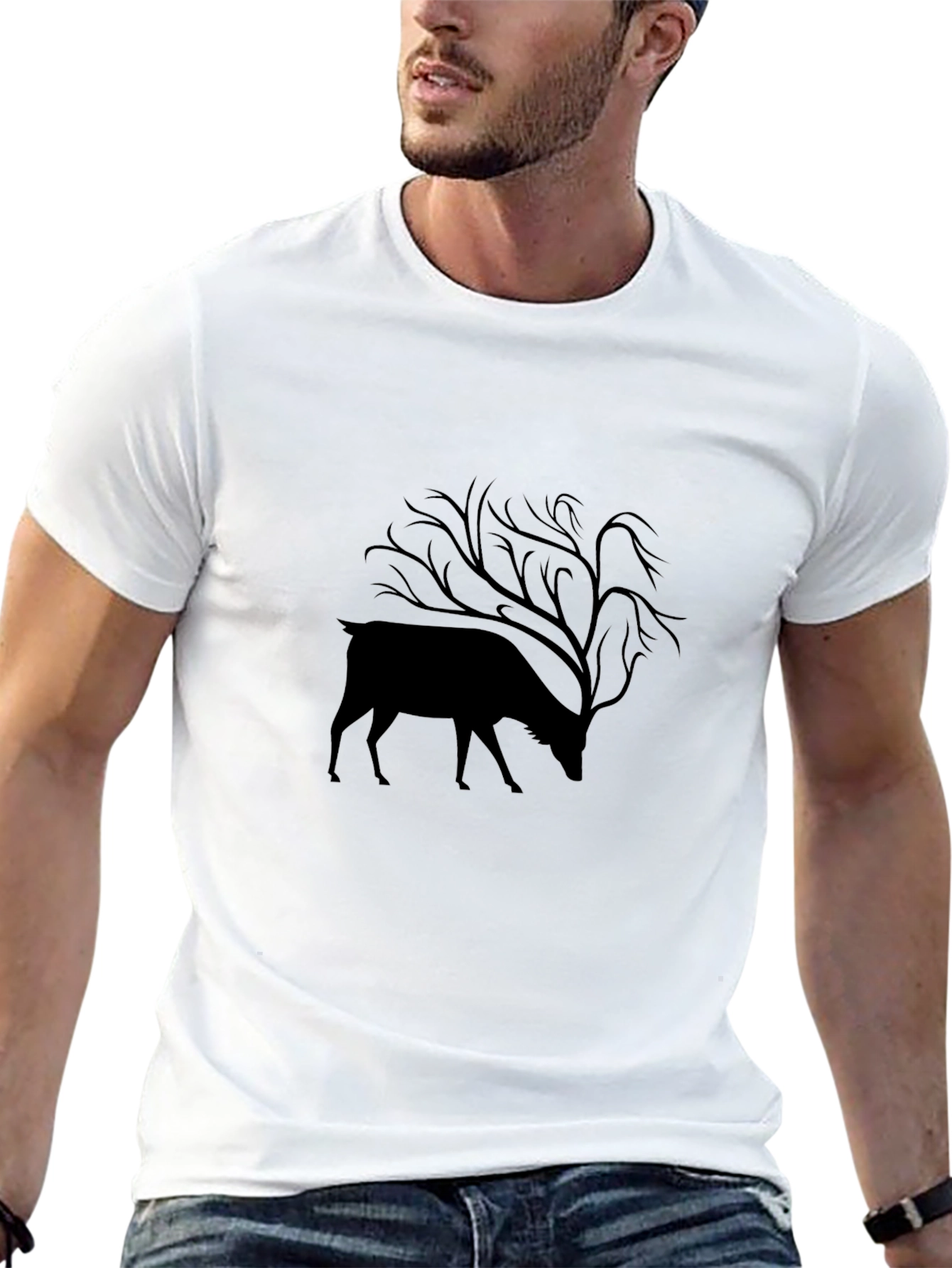 Nature Deer Tree T-Shirt - Stylish Graphic Tee